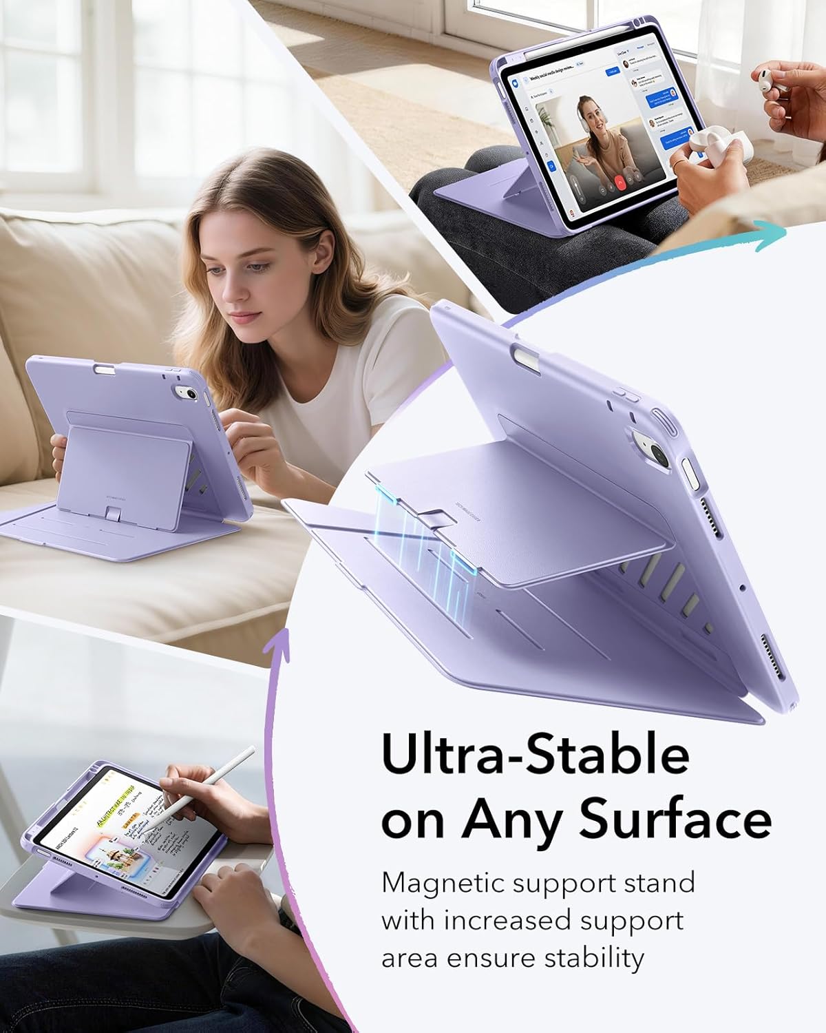 ESR Light Purple Tablet Case for iPad Air 13" M3/M2 (2025/2024) - NEW