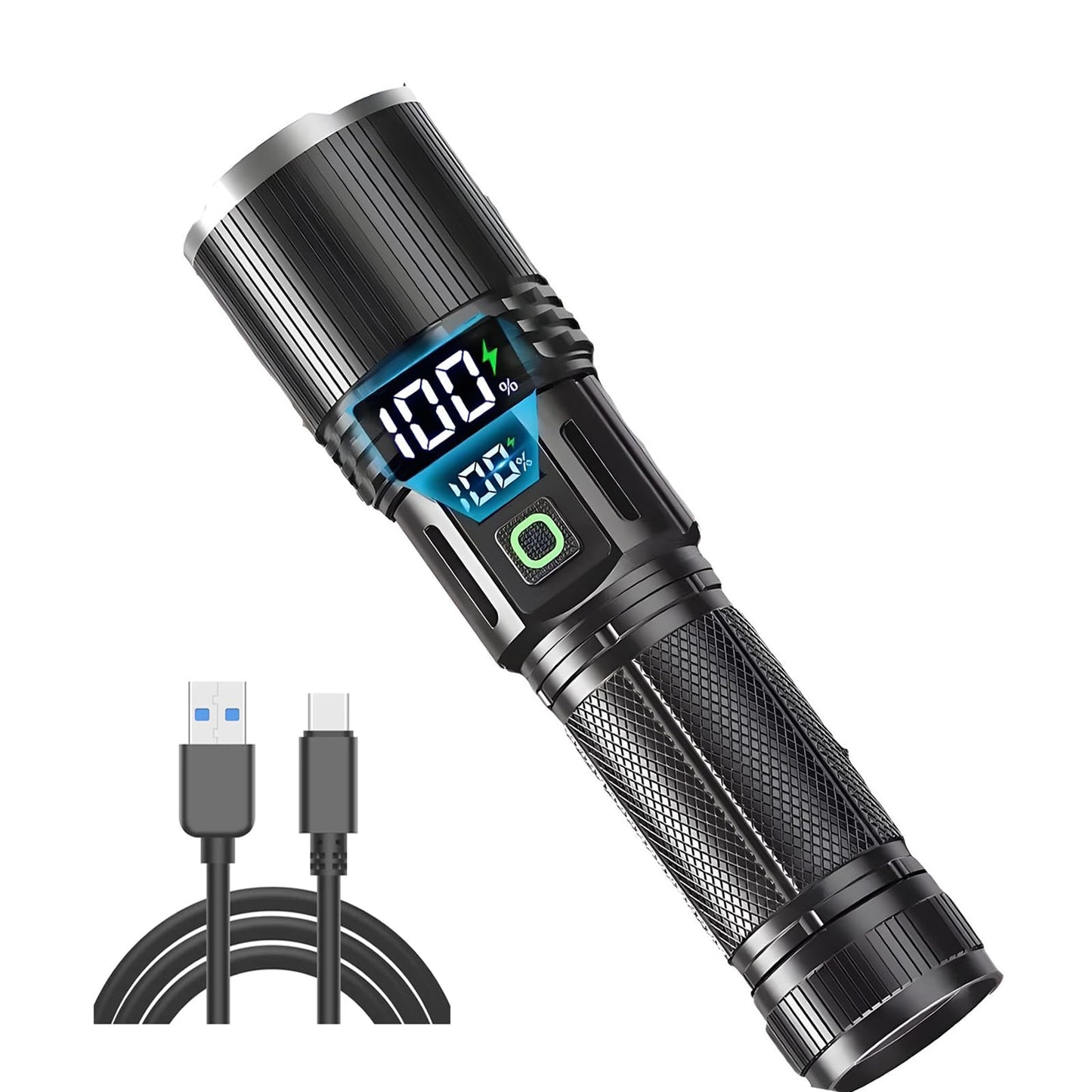 HOVNIER Zoomable Torches Aluminum LED Flashlight Powerful Bright Digital NEW