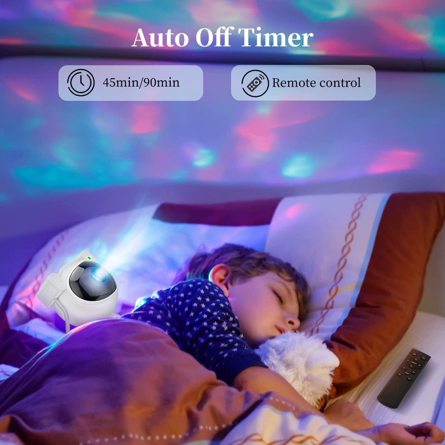 Calming Galaxy Nebula Astronaut Night Light Projector for Kids Bedroom DEMO