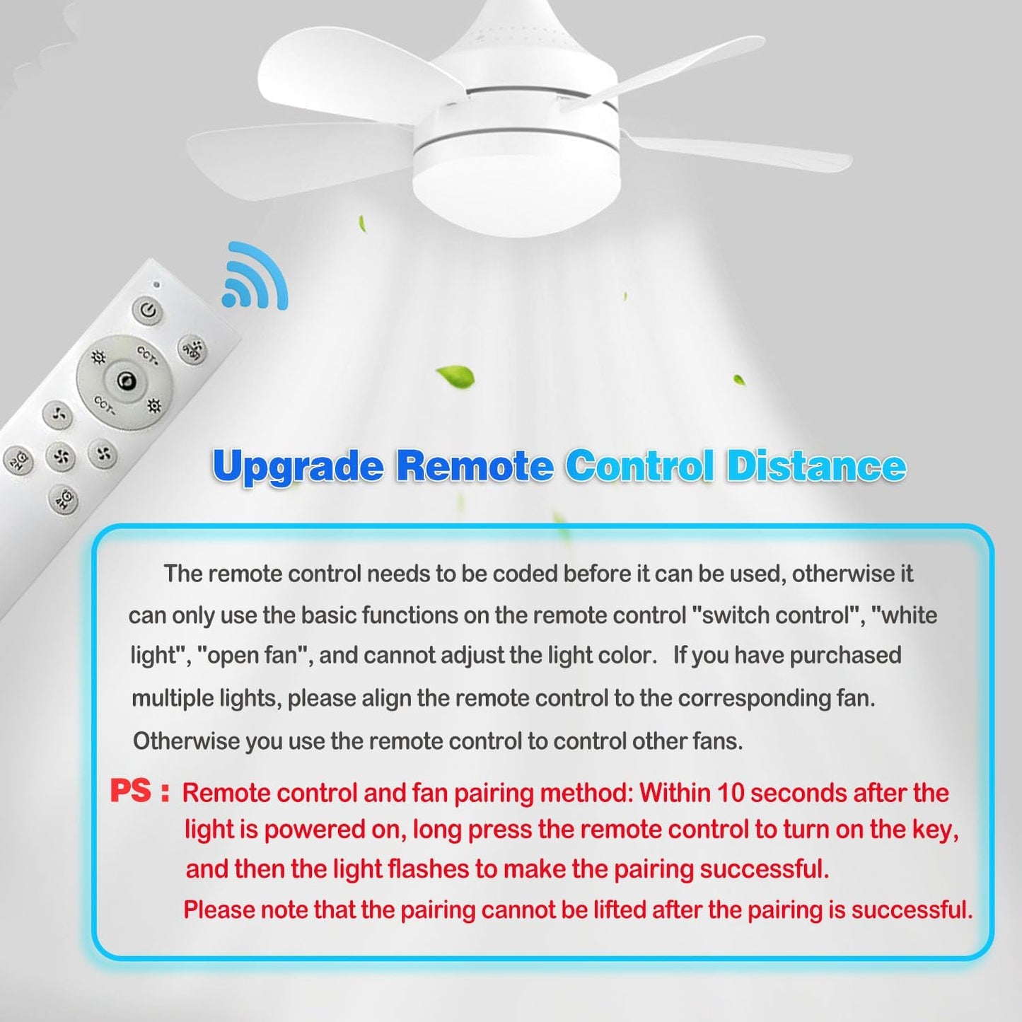 50cm White Fan Lights Ceiling Fan Light with Remote Control Size 50cm DEMO