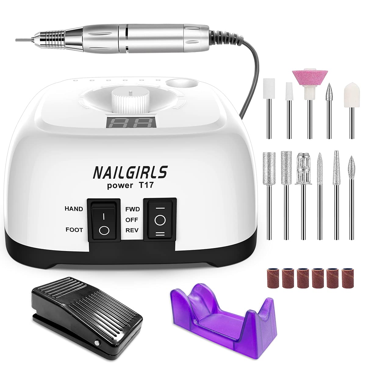 NAILGIRLS Portable Nail Drill Machine 35000RPM Electric Manicure Pedicure NEW