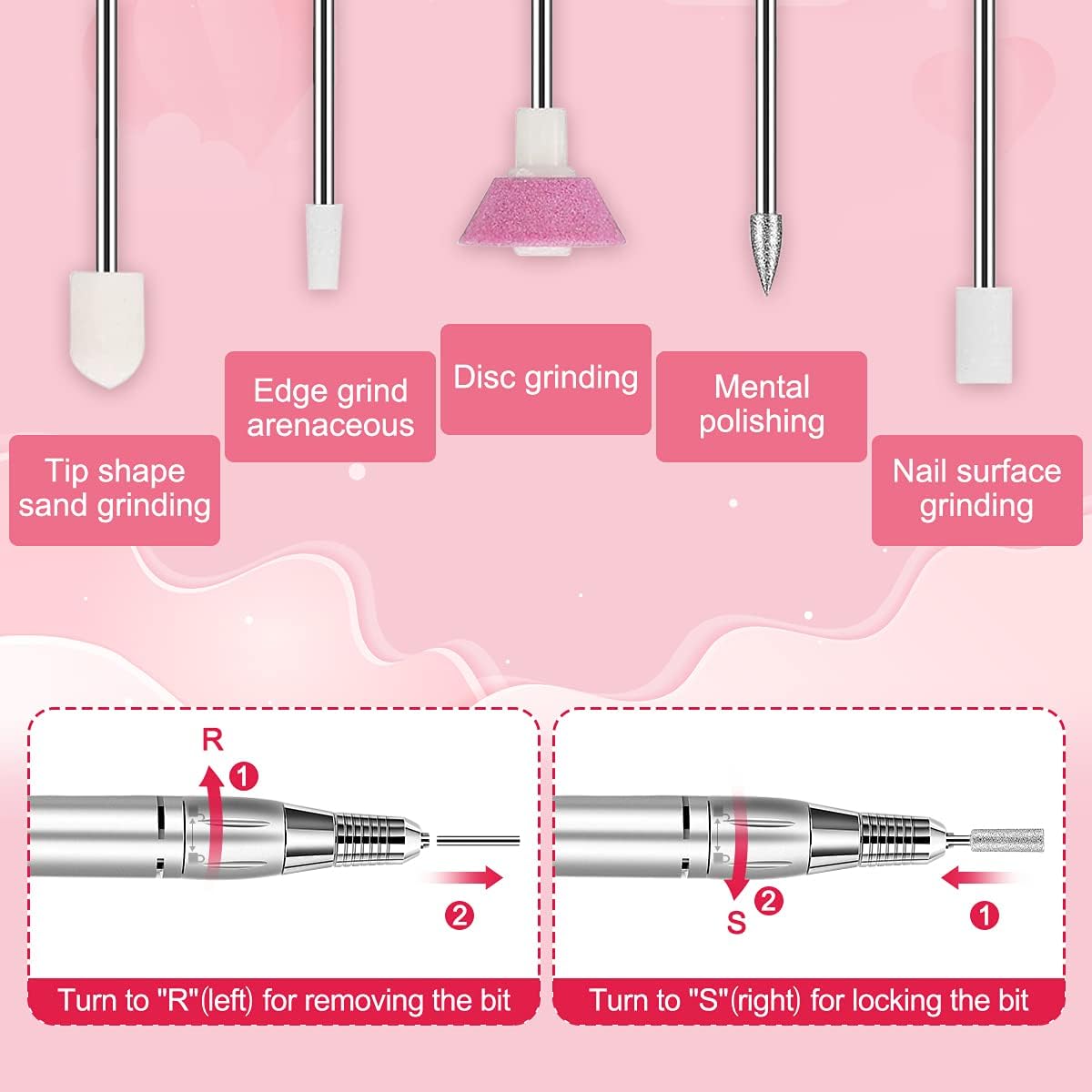 NAILGIRLS Portable Nail Drill Machine 35000RPM Electric Manicure Pedicure NEW