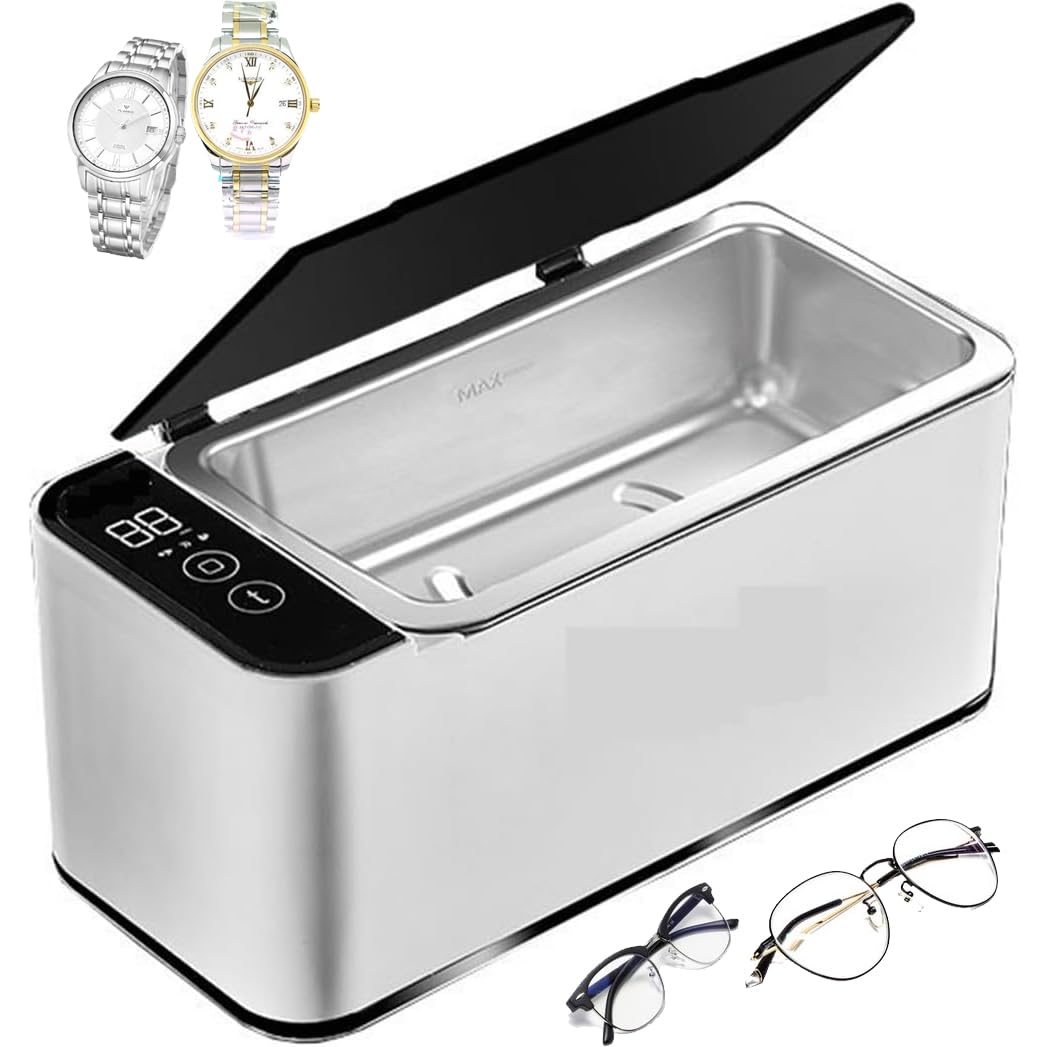500ml Unisex Ultrasonic Jewelry Cleaner with 360° Deep Cleaning and Timers DEMO