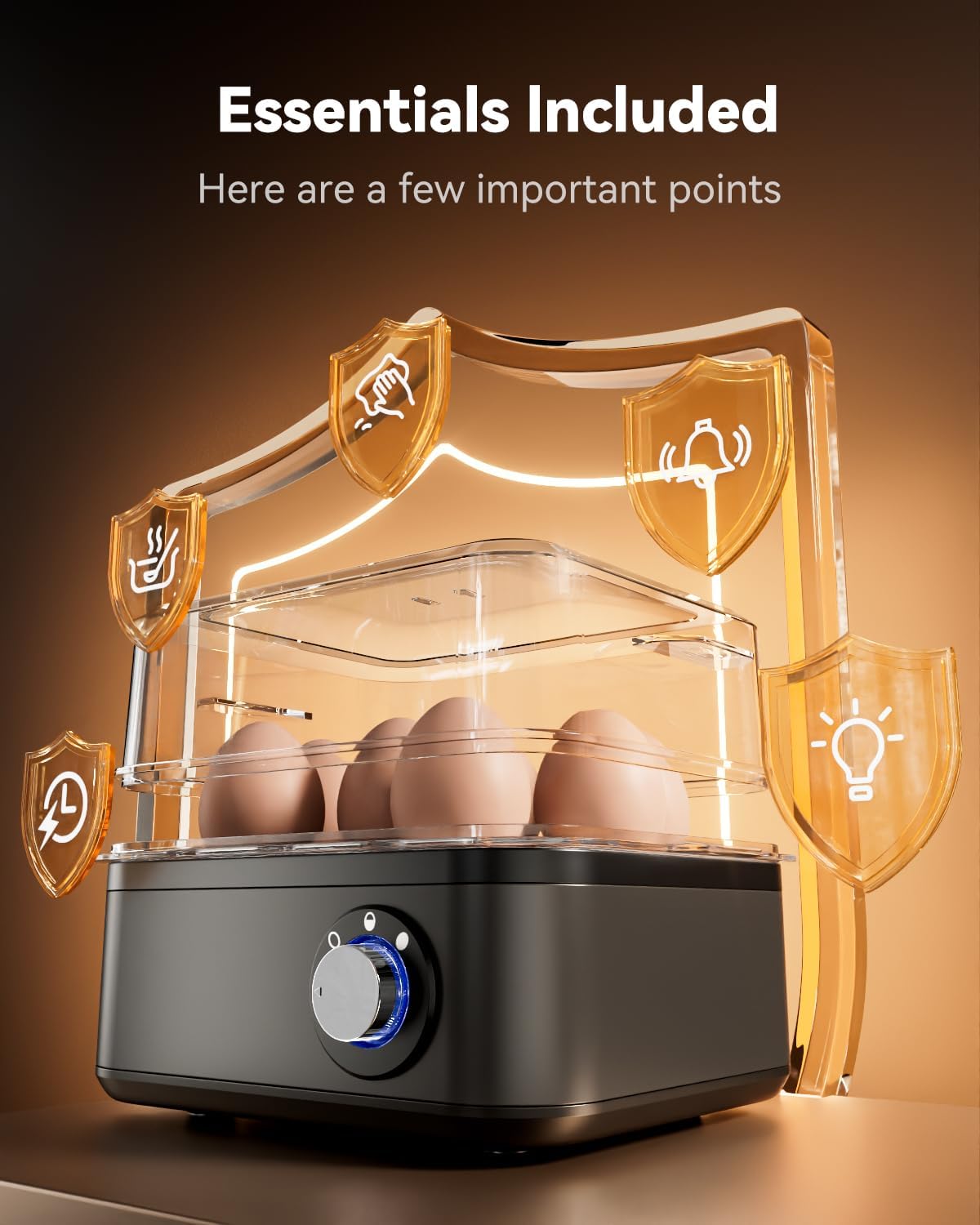 8-Slot Electric Speciality Appliances Egg Cooker Boiler with Non-Stick Silver