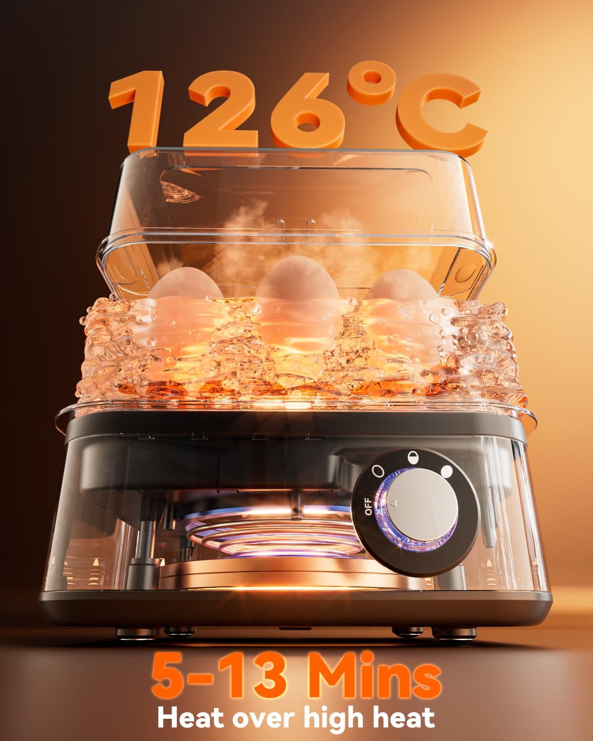 8-Slot Electric Speciality Appliances Egg Cooker Boiler with Non-Stick Silver