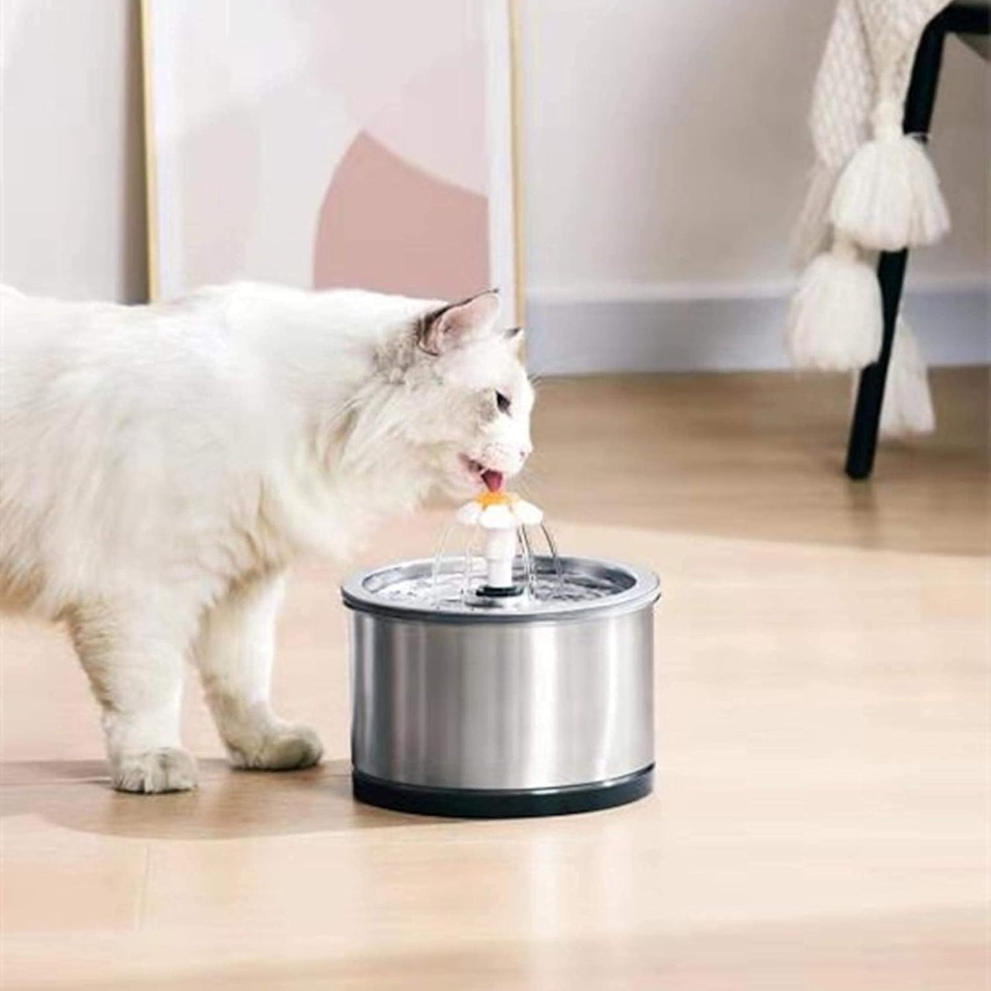 Stainless Steel Pet Fountains Pet Drinking Fountain Water Bowl Dispenser, NEW