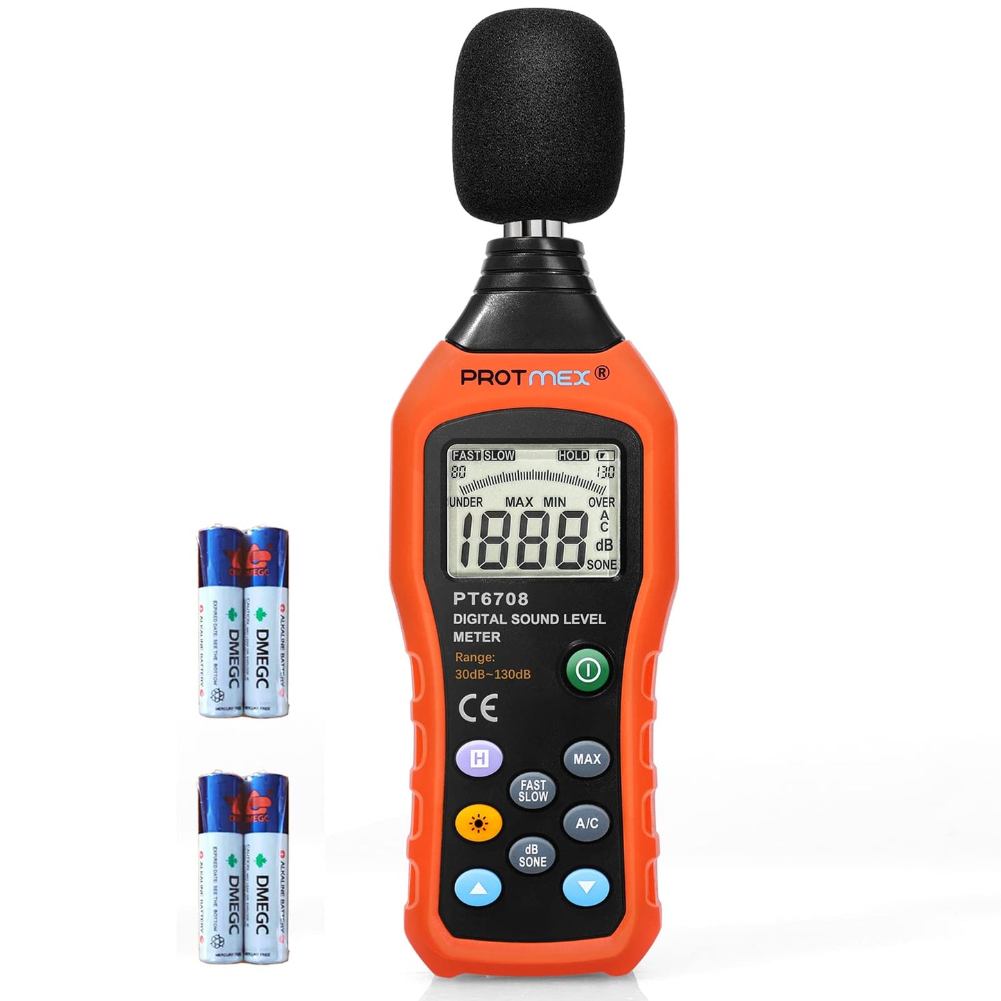 Protmex Digital Sound Level Meter Noise Measurement Reader 30-130 dBA DEMO