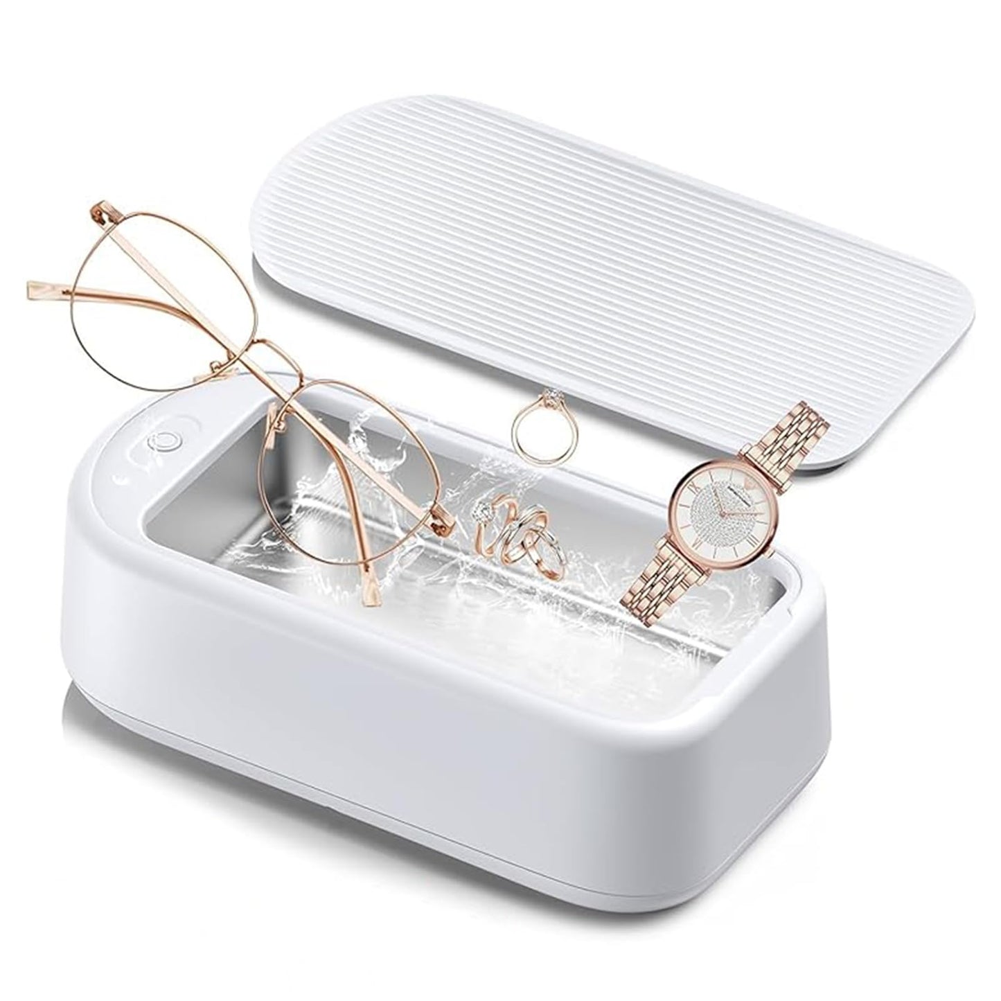 Ultrasonic Jewelry Cleaner Machine 640mL 48KHz Retainer Cleaning Device NEW