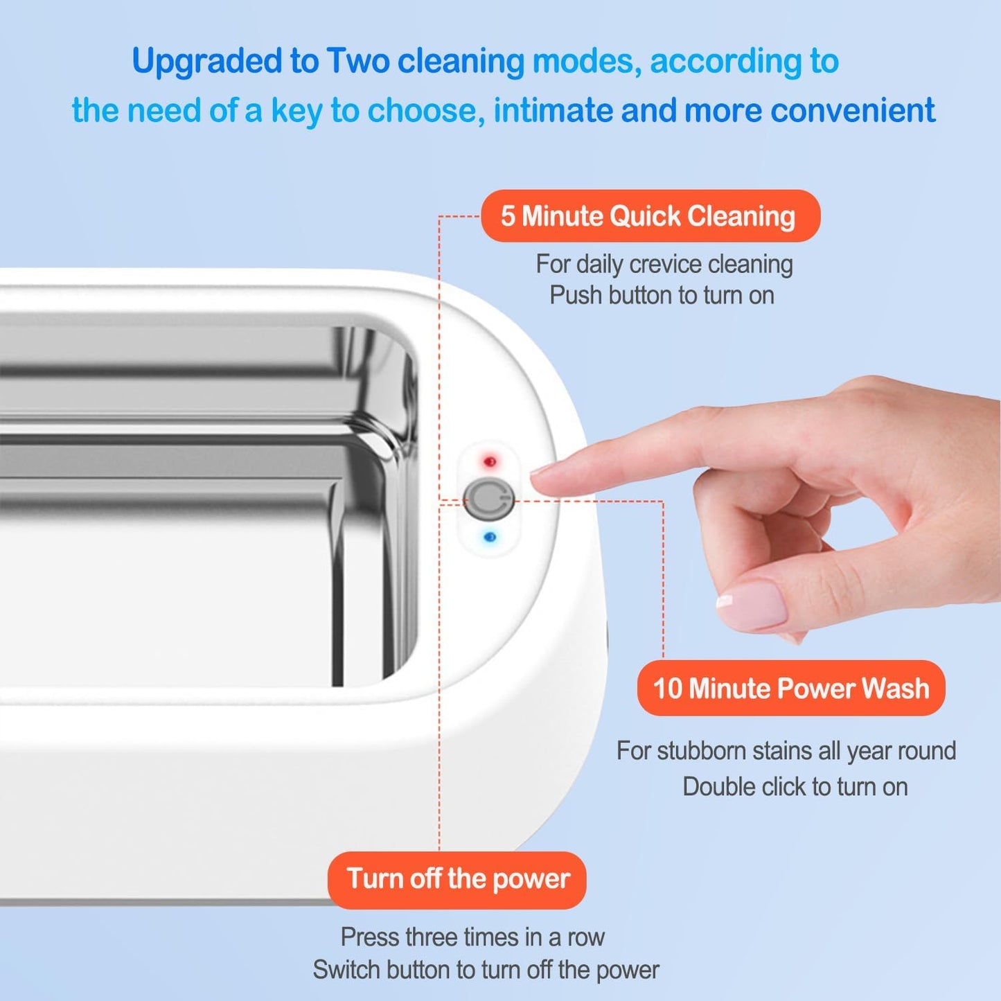 Ultrasonic Jewelry Cleaner Machine 640mL 48KHz Retainer Cleaning Device NEW