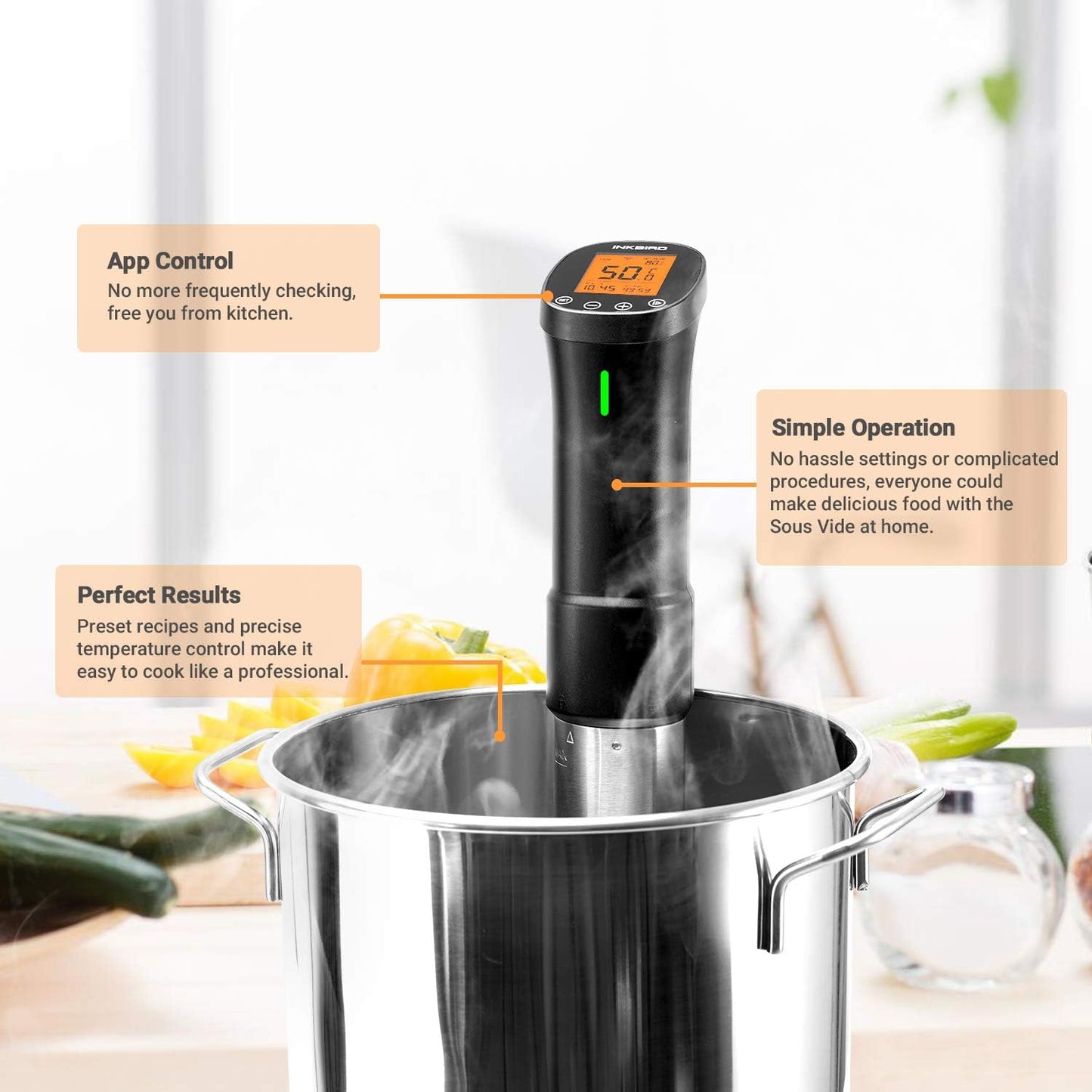 Inkbird Sous Vide Precision Cooker 1000W Wi-Fi Speciality Appliance Black NEW