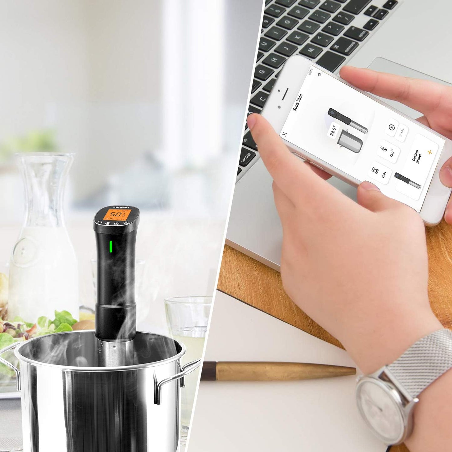 Inkbird Sous Vide Precision Cooker 1000W Wi-Fi Speciality Appliance Black NEW
