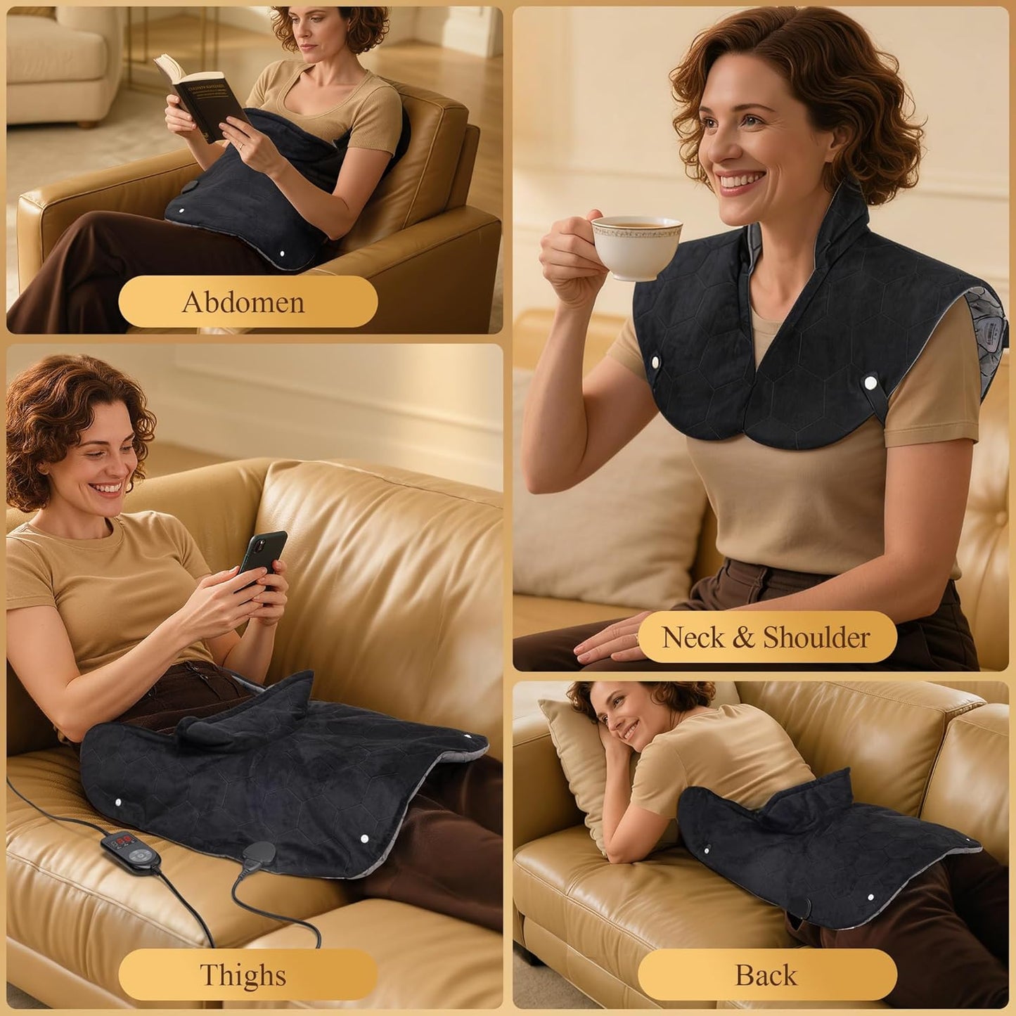 UTK Fast Heating Pad for Neck, Shoulders and Back with Deeper Penetration NEW