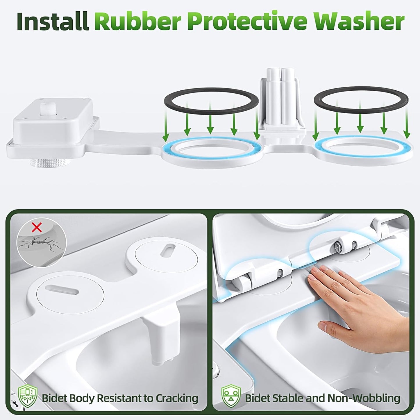 SAMODRA Non-Electric Cold Water Bidet Toilet Seat Attachment, White NEW
