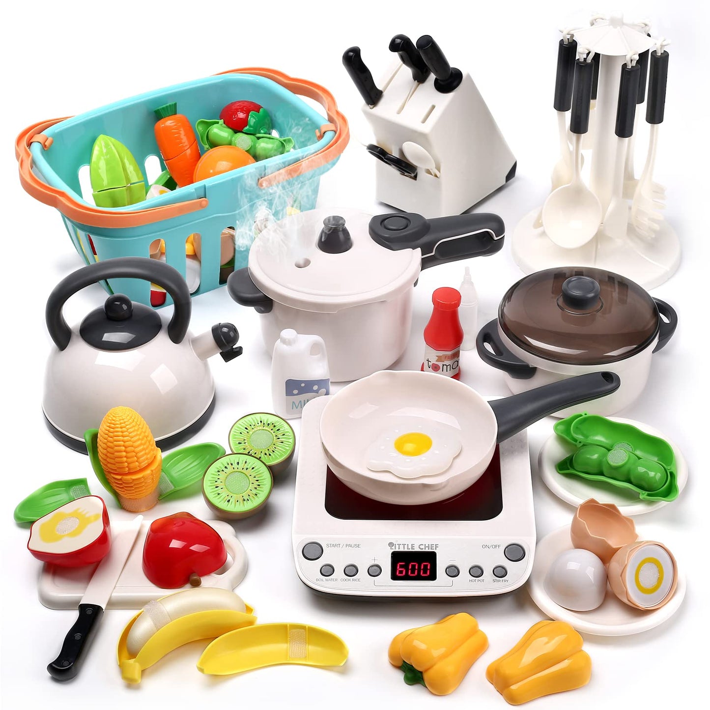 Cute Stone 40-Piece Multicoloured Kitchen Play Toy Cookware Playset Size - DEMO
