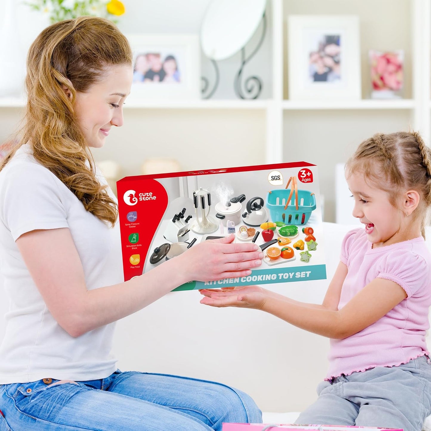 Cute Stone 40-Piece Multicoloured Kitchen Play Toy Cookware Playset Size - DEMO