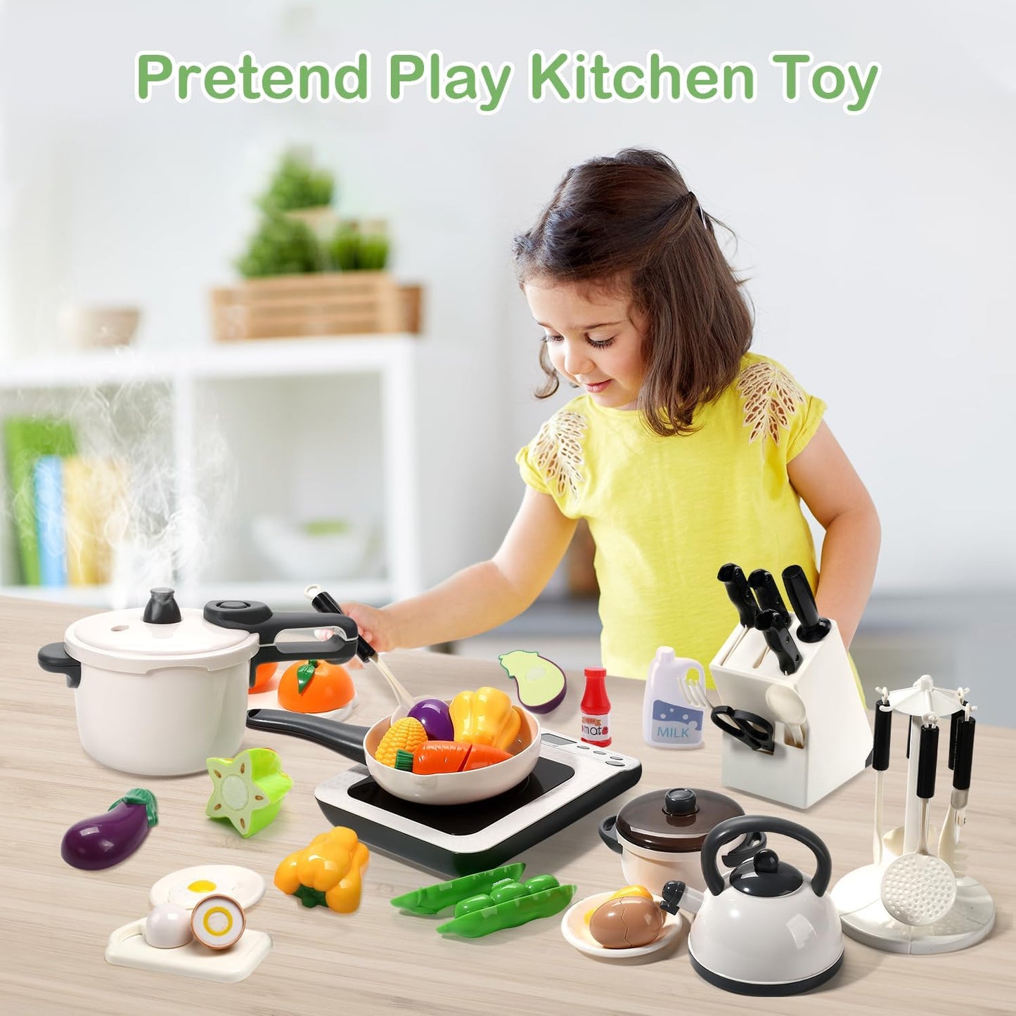 Cute Stone 40-Piece Multicoloured Kitchen Play Toy Cookware Playset Size - DEMO