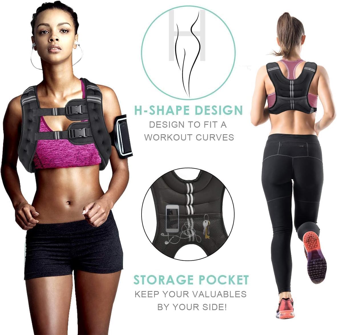 BETTERINMETA 8KG Weight Vests Adjustable Weighted Vest for Running, DEMO