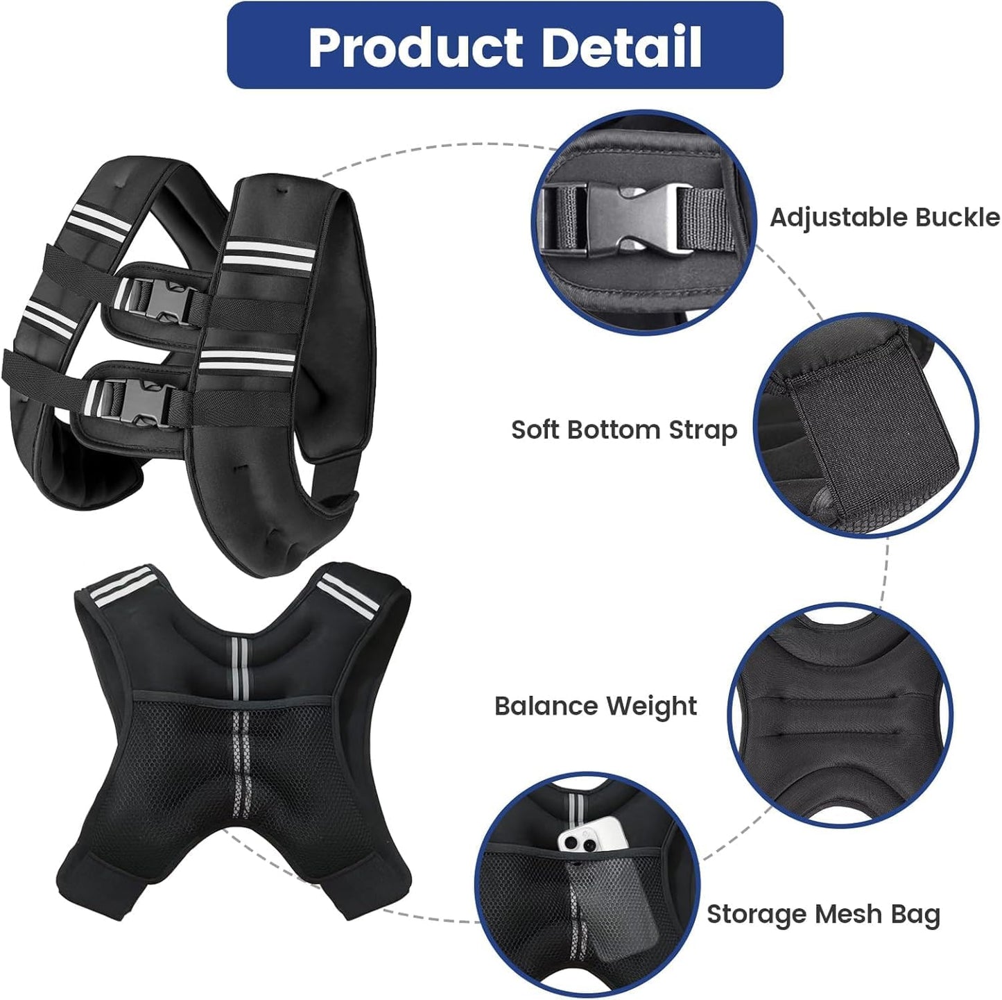 BETTERINMETA 8KG Weight Vests Adjustable Weighted Vest for Running, DEMO