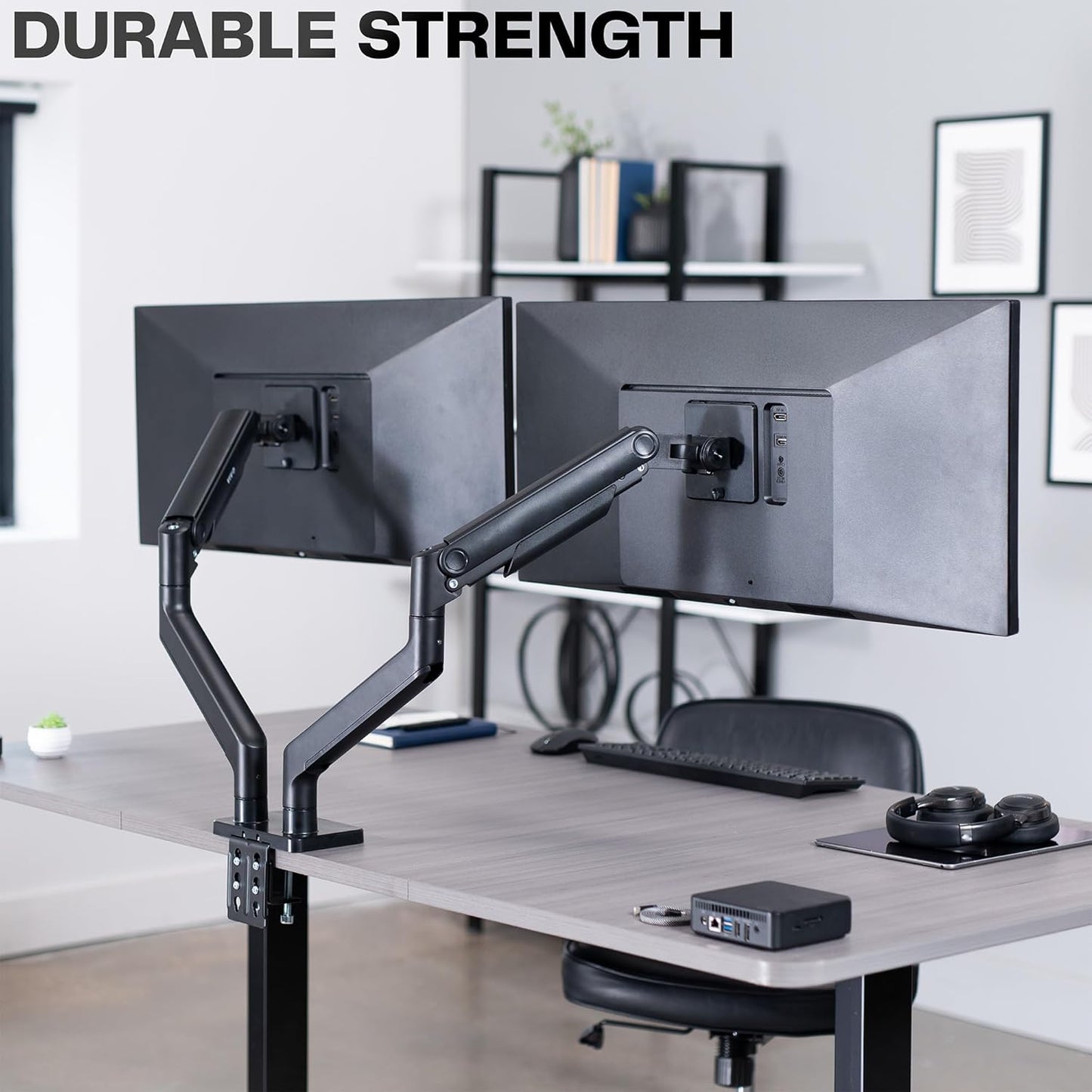 VIVO Dual Ultra-Wide Monitor Tension Arm for 45 Inch Screens in Black NEW