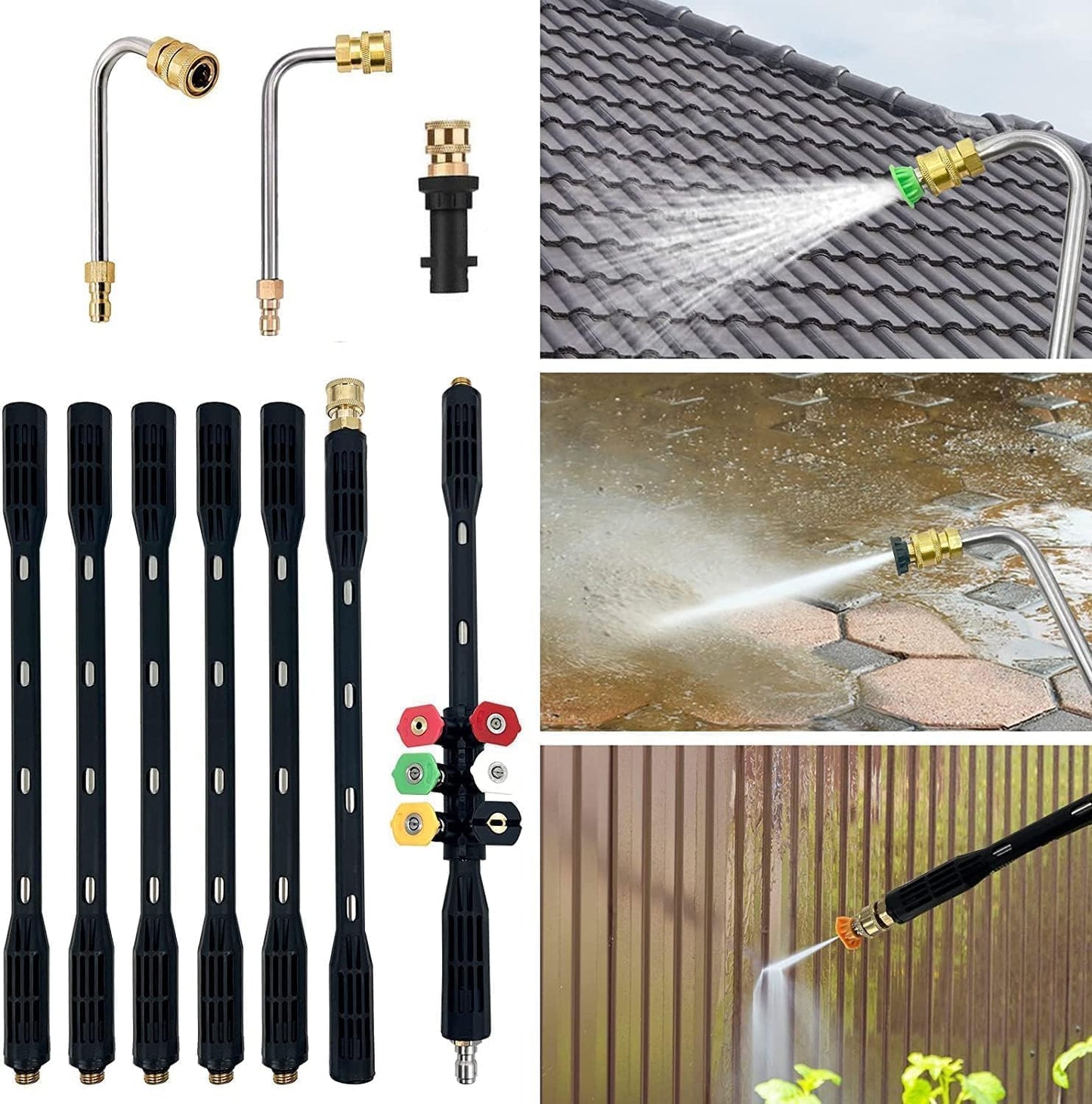HoldOneLight 10cm x 42.8cm 8-Pressure Washer Extension Wand for Cleaning DEMO