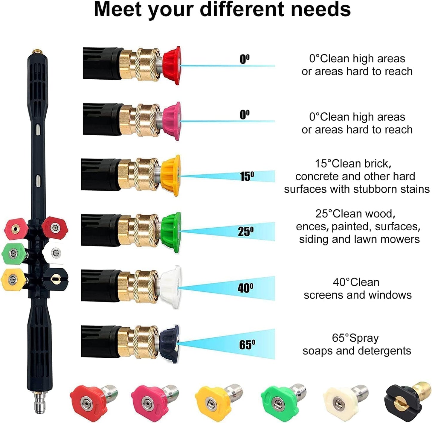 HoldOneLight 10cm x 42.8cm 8-Pressure Washer Extension Wand for Cleaning DEMO
