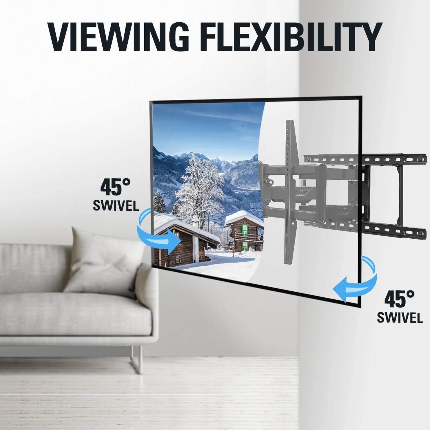 Mounting Dream Full Motion TV Wall Mount Swivel Tilt for 42-84 Inch TVs NEW