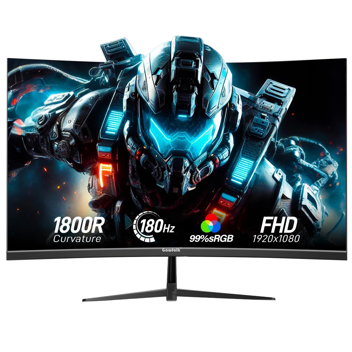 Gawfolk 32 Monitors Inch Curved Gaming Monitor 1800R 180Hz PC Computer NEW