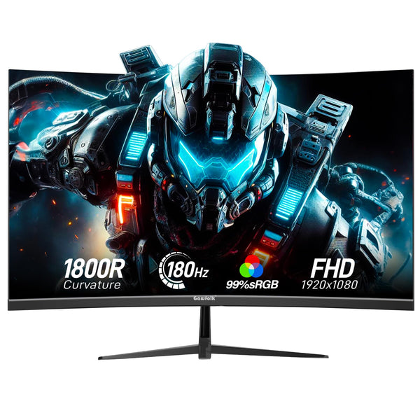 Gawfolk 32 Monitors Inch Curved Gaming Monitor 1800R 180Hz PC Computer NEW