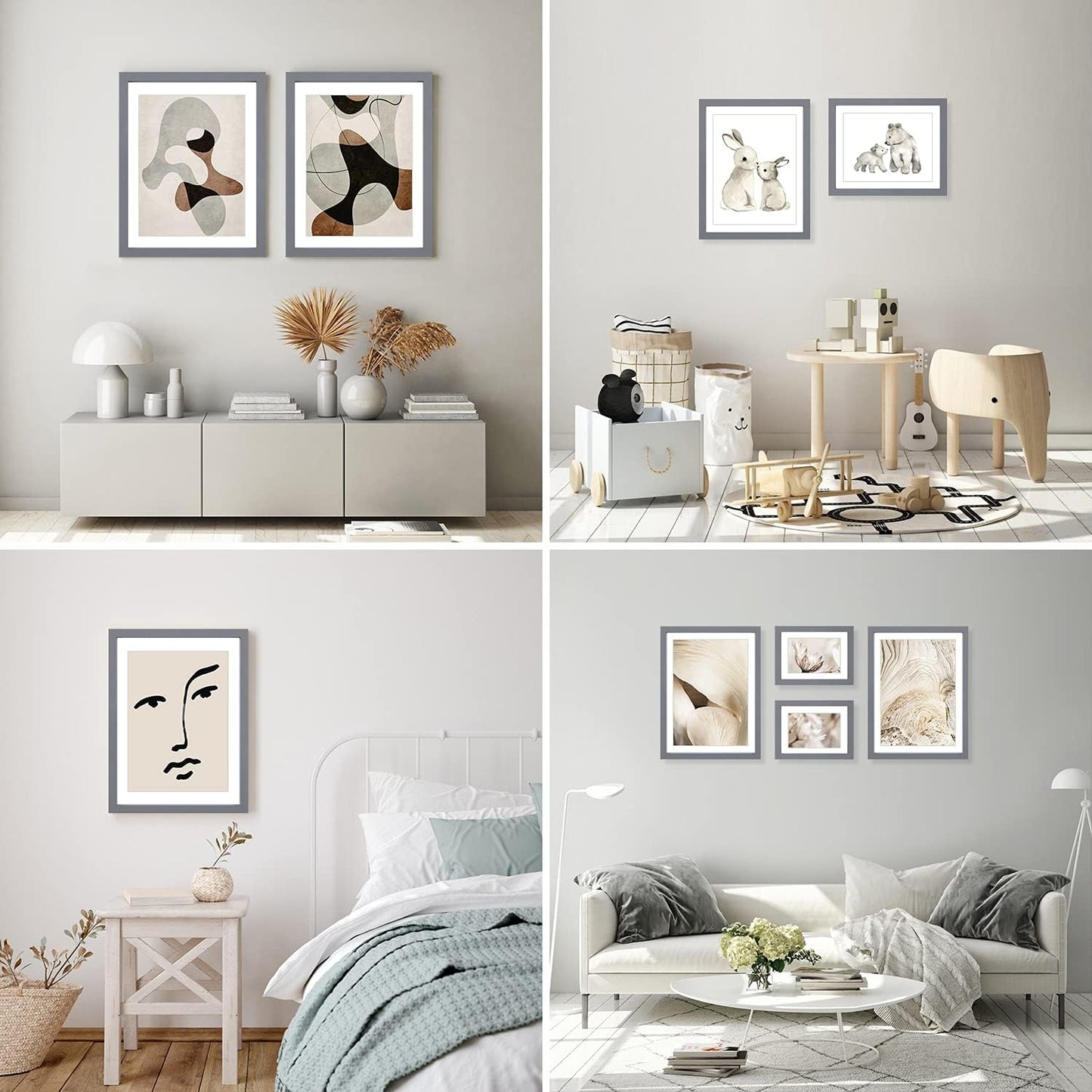 Black A4 Photo Frame Set of 2 with 4 Mats for Wall & Tabletop Decor Size A4 NEW