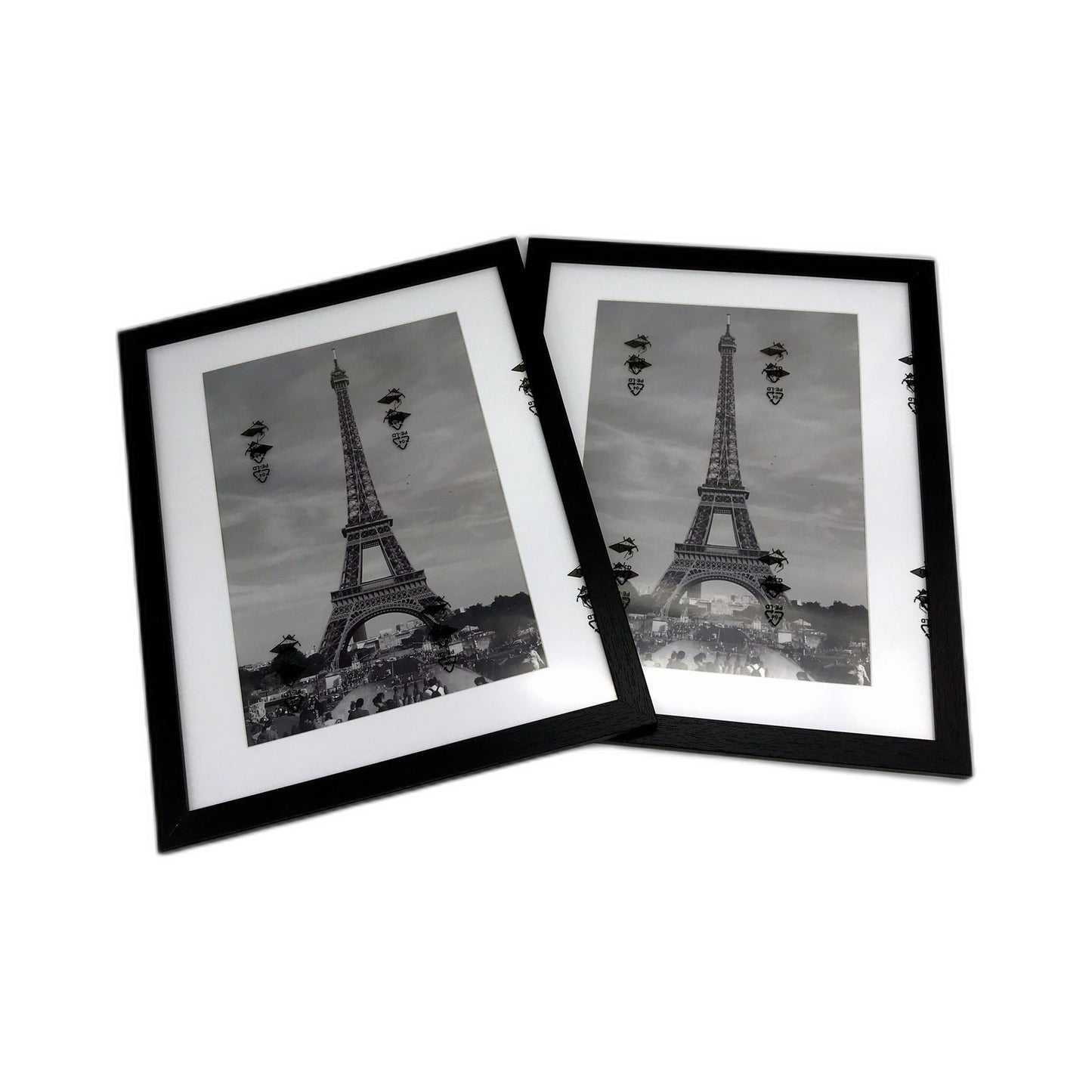 Black A4 Photo Frame Set of 2 with 4 Mats for Wall & Tabletop Decor Size A4 NEW