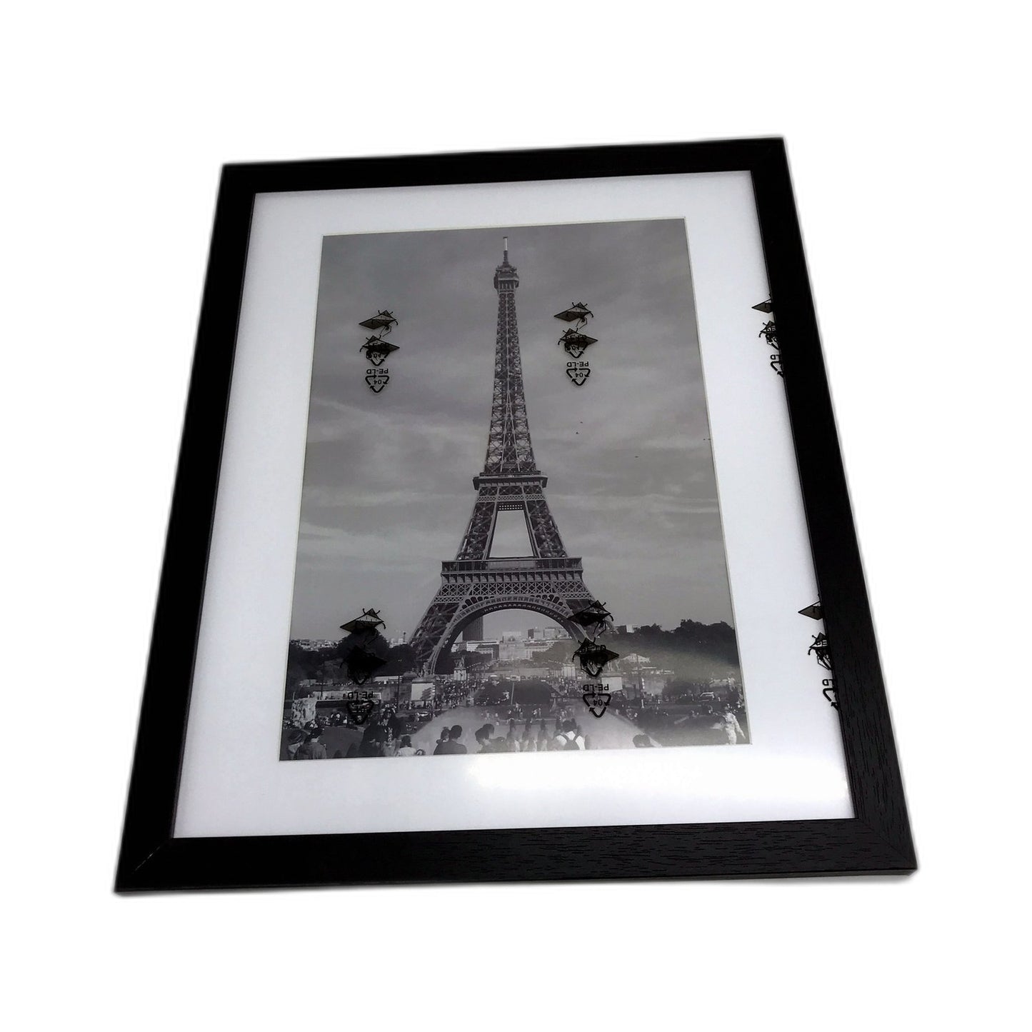Black A4 Photo Frame Set of 2 with 4 Mats for Wall & Tabletop Decor Size A4 NEW