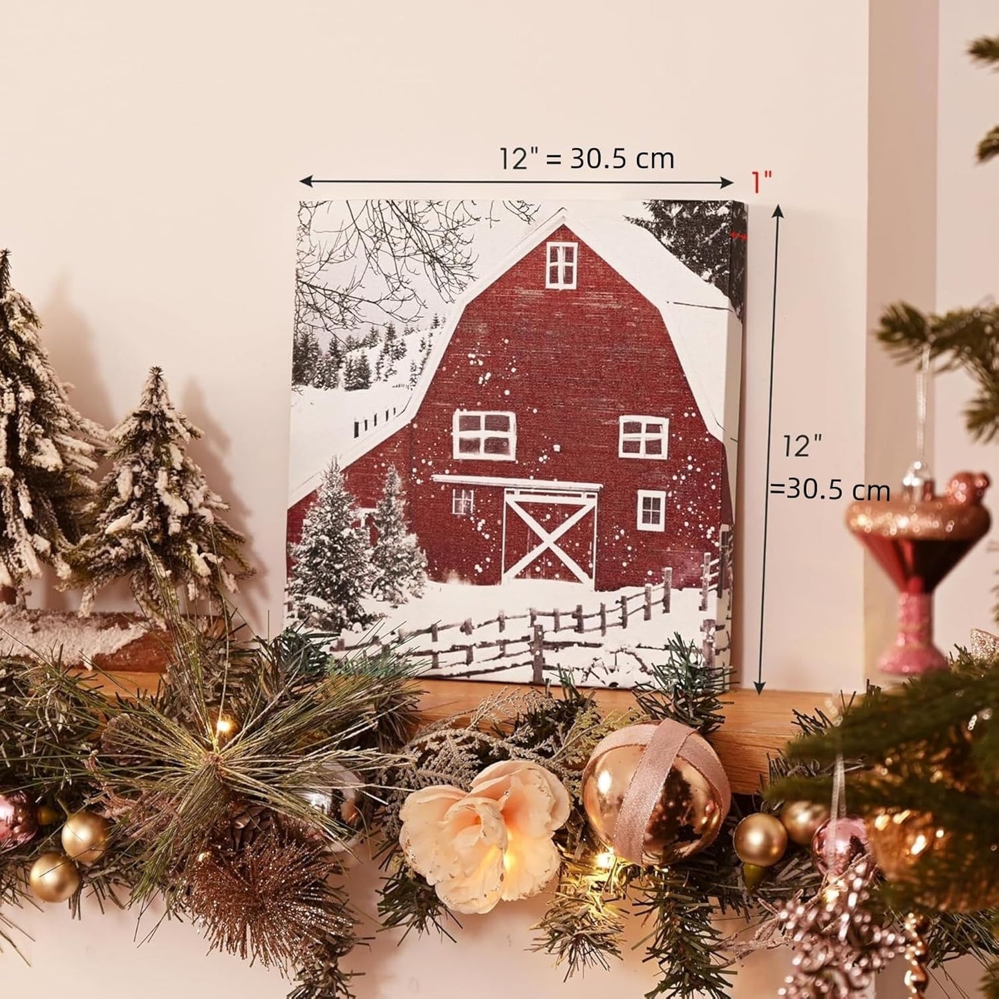 Stunning Snowscape Forest Scene Wall Art Canvas Prints, 30x30cm White Size NEW