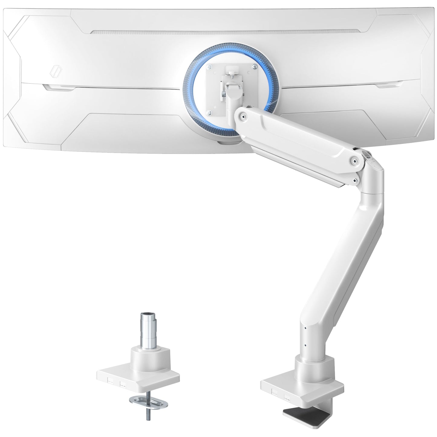 Premium Heavy Duty White Monitor Arm for 17-49 Inch Screens up to 44 lbs DEMO