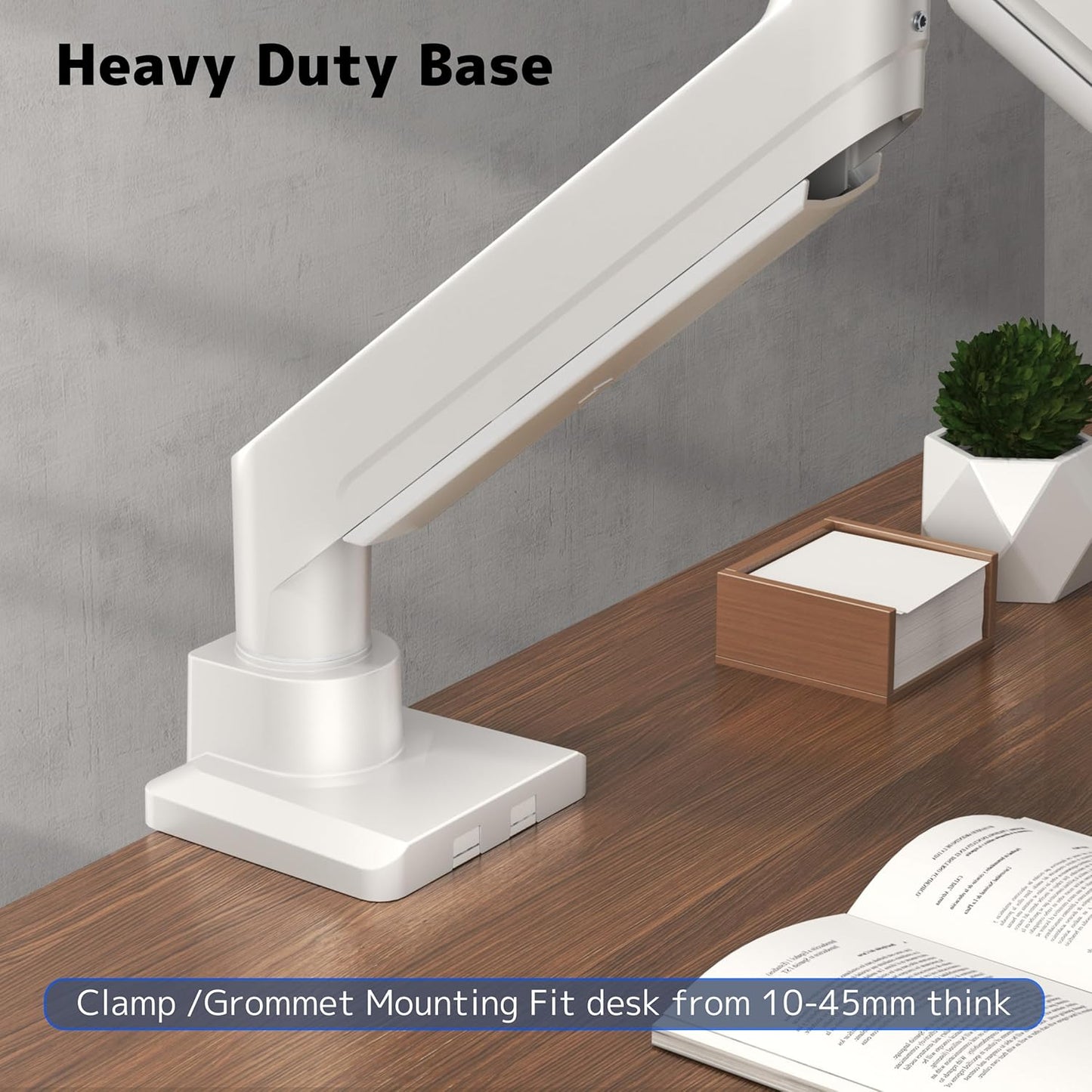 Premium Heavy Duty White Monitor Arm for 17-49 Inch Screens up to 44 lbs DEMO