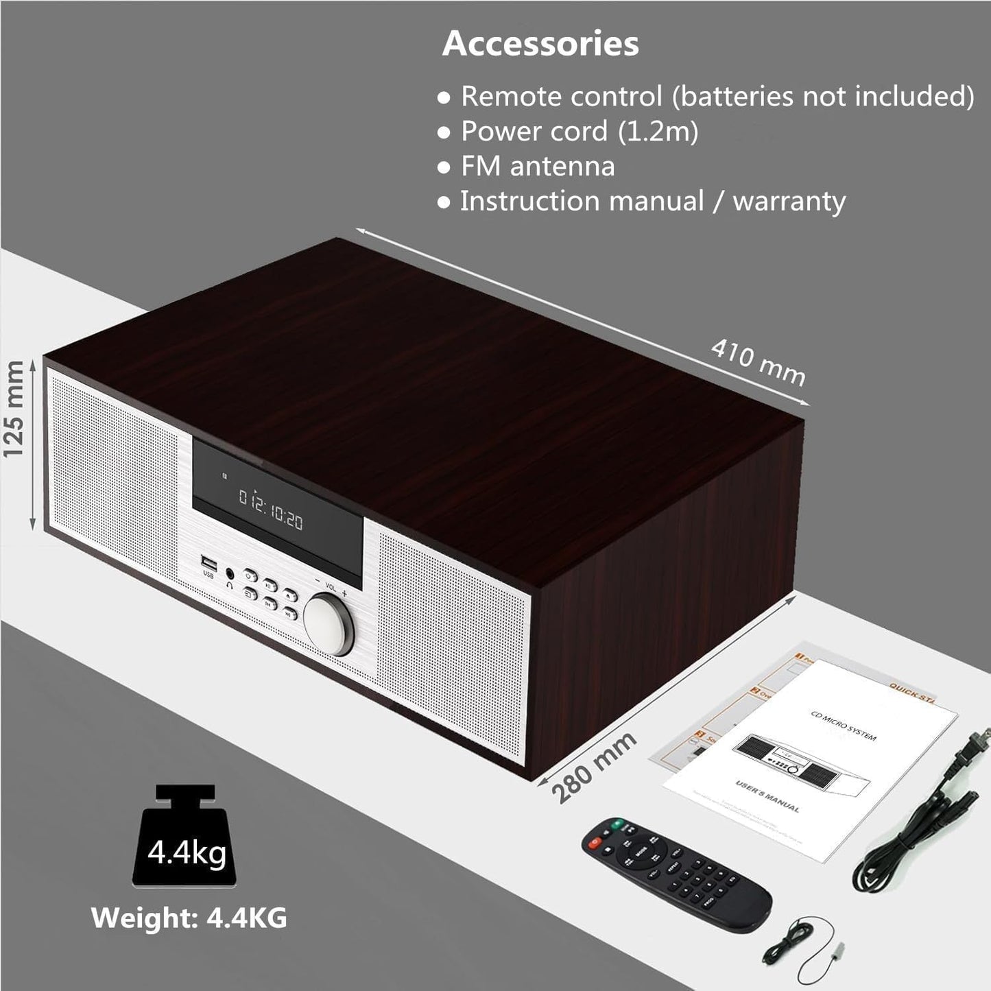 HANLIM Vintage Stereos Stereo Mini HiFi System CD Player with 40W Speakers DEMO