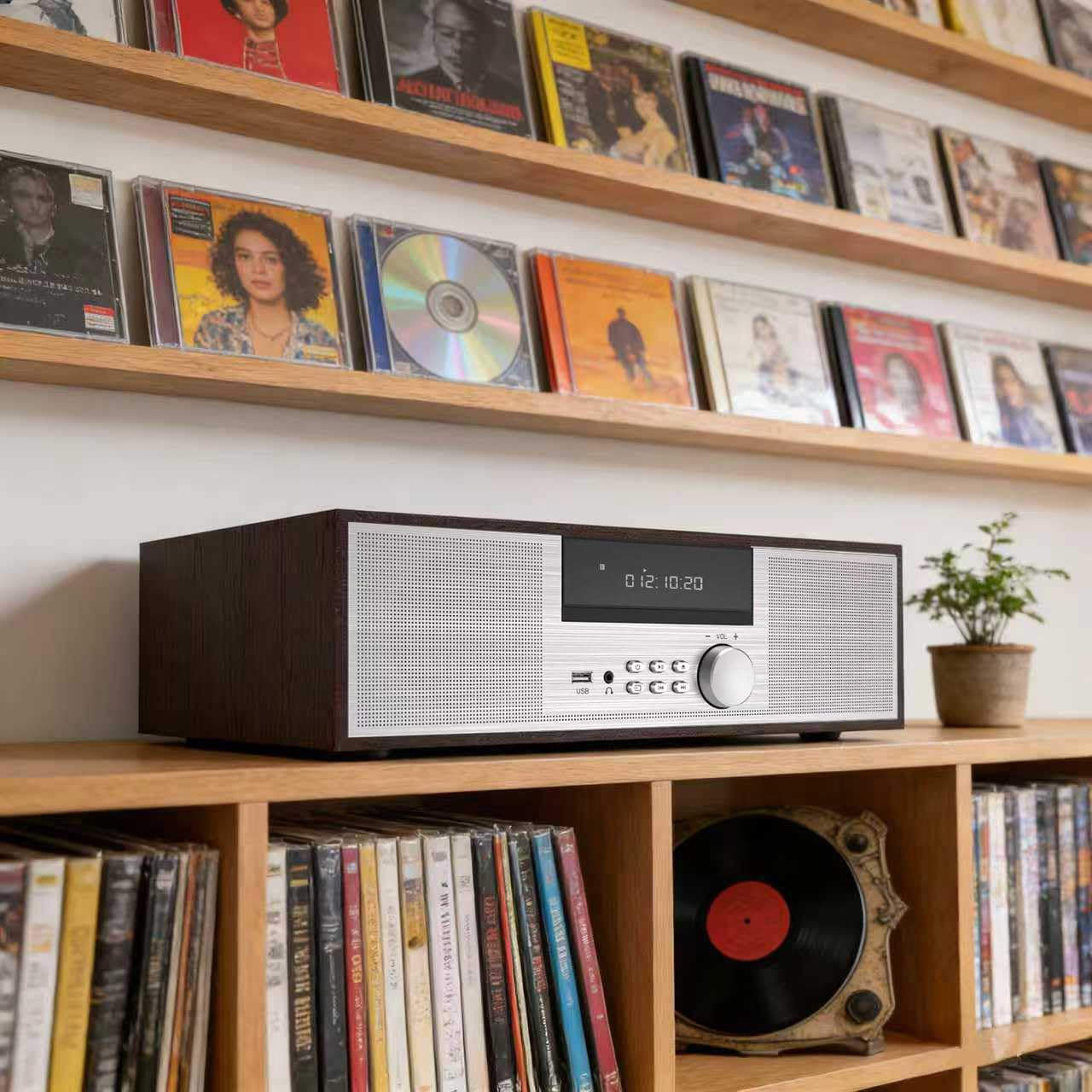 HANLIM Vintage Stereos Stereo Mini HiFi System CD Player with 40W Speakers DEMO