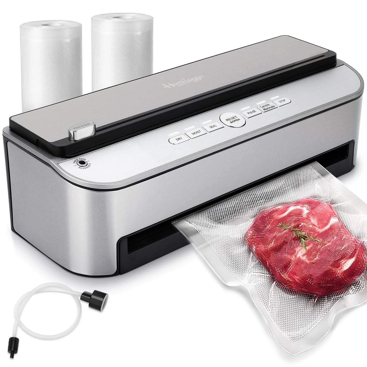 Homiloggo 120W Powerful Automatic Food Vacuum Sealer Machine for Kitchen DEMO