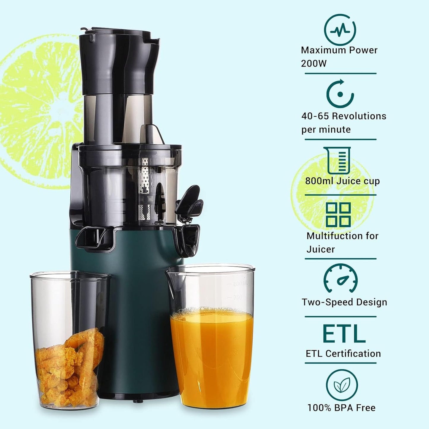 Inkbird Green Juicers Slow Masticating Juicer for Fruits Vegetables Cold DEMO