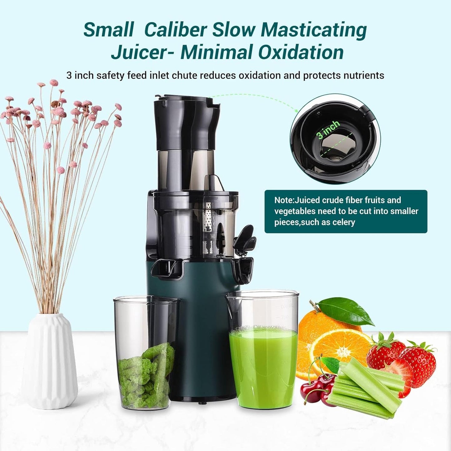 Inkbird Green Juicers Slow Masticating Juicer for Fruits Vegetables Cold DEMO