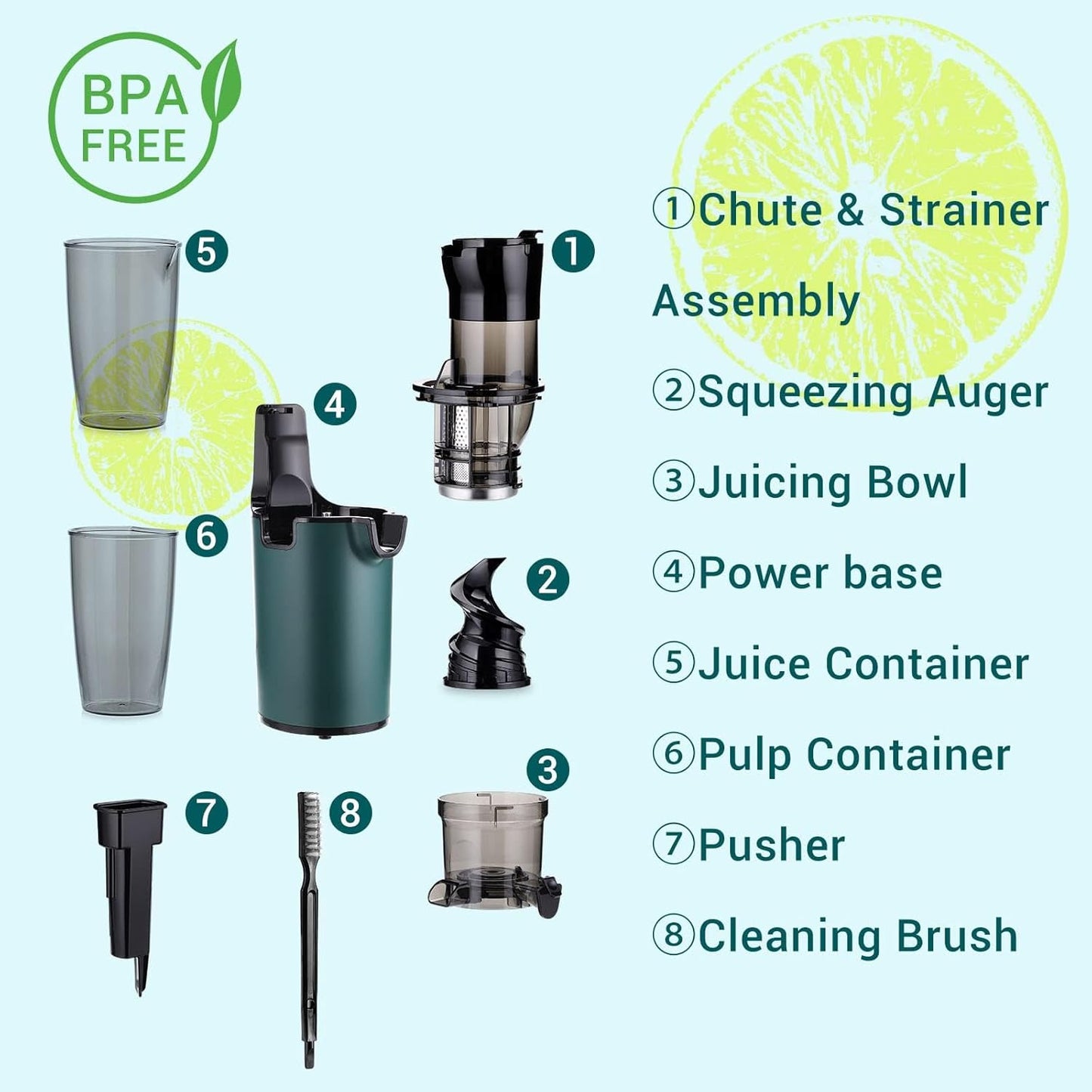 Inkbird Green Juicers Slow Masticating Juicer for Fruits Vegetables Cold DEMO