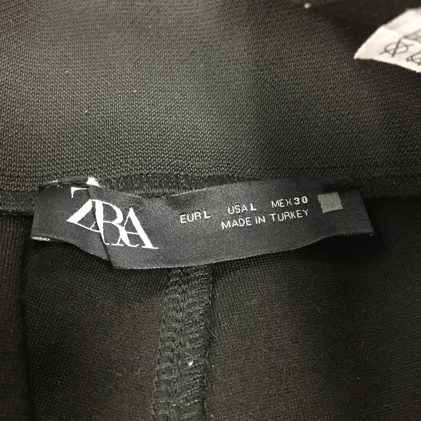 Zara Women's Black Cotton Leggings Comfortable Stretchy Fit Size L