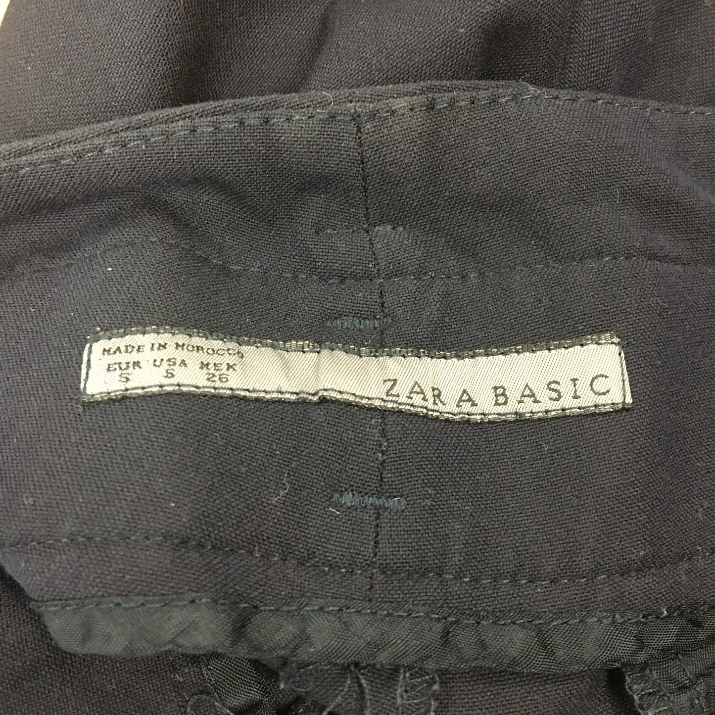 Zara Basic Cotton Blend Dress Pants Trousers Slacks Black Size 5