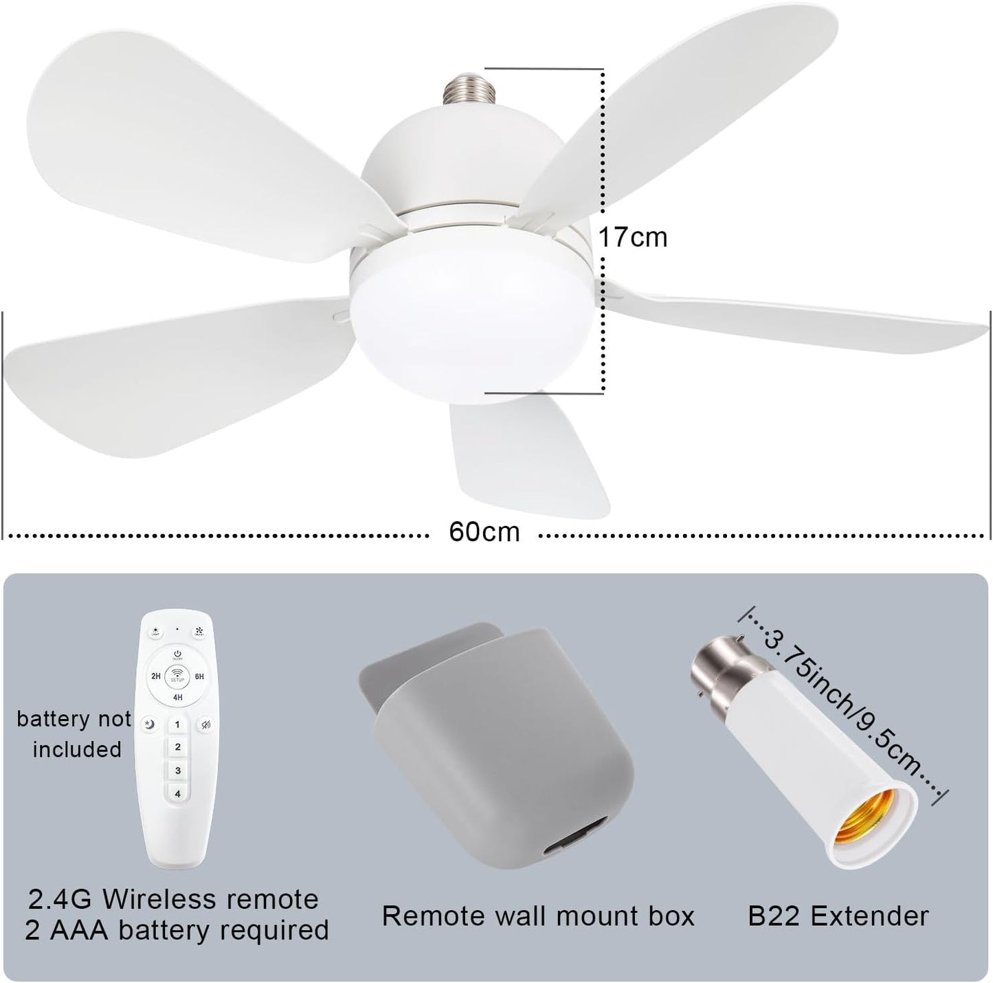 Gliztech 60CM Chandeliers LED Chandelier Light Fixture with Integrated Fan, NEW