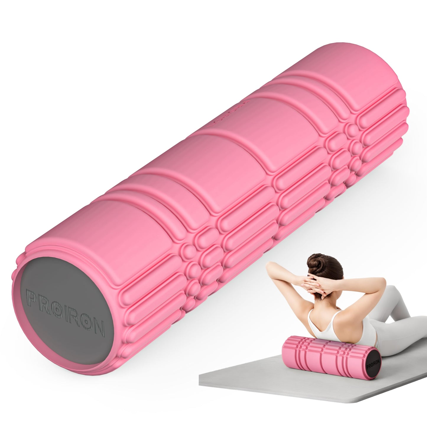 PROIRON Foam Roller Patented Medium Density Soft Touch Balance Trainer Pink NEW