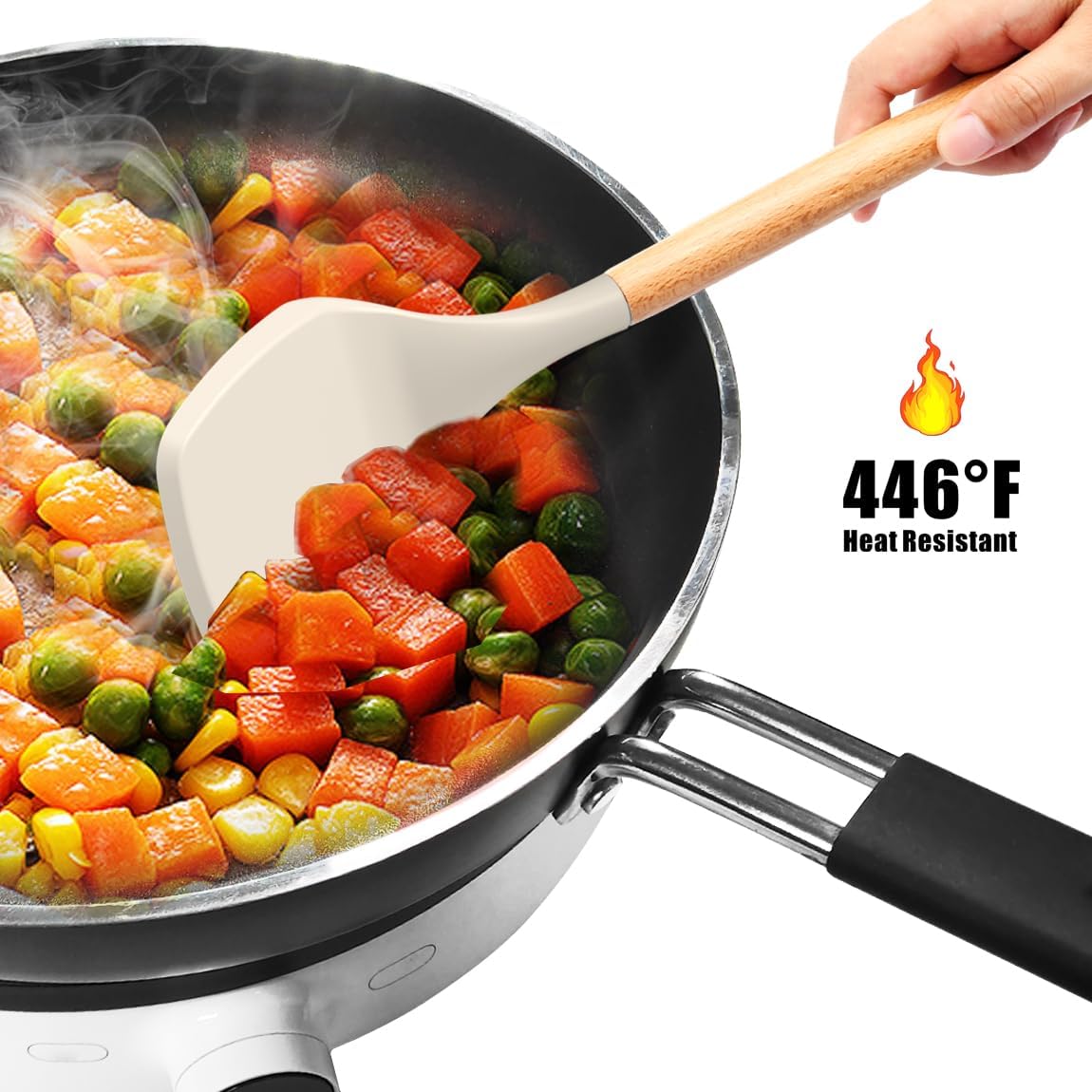 oannao 12 Inch Silicone Cooking Utensils Set Heat Resistant Kitchen NEW