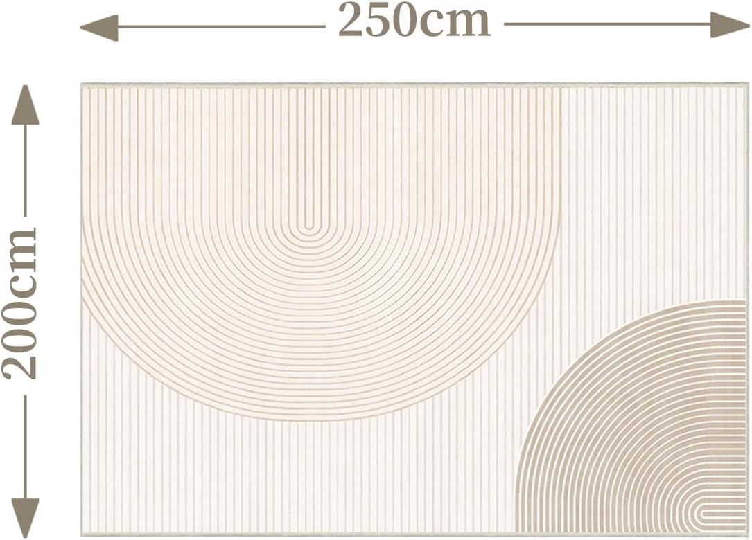 UZU 200x250cm Machine Washable Geometric Lines Area Rug for Living Room NEW