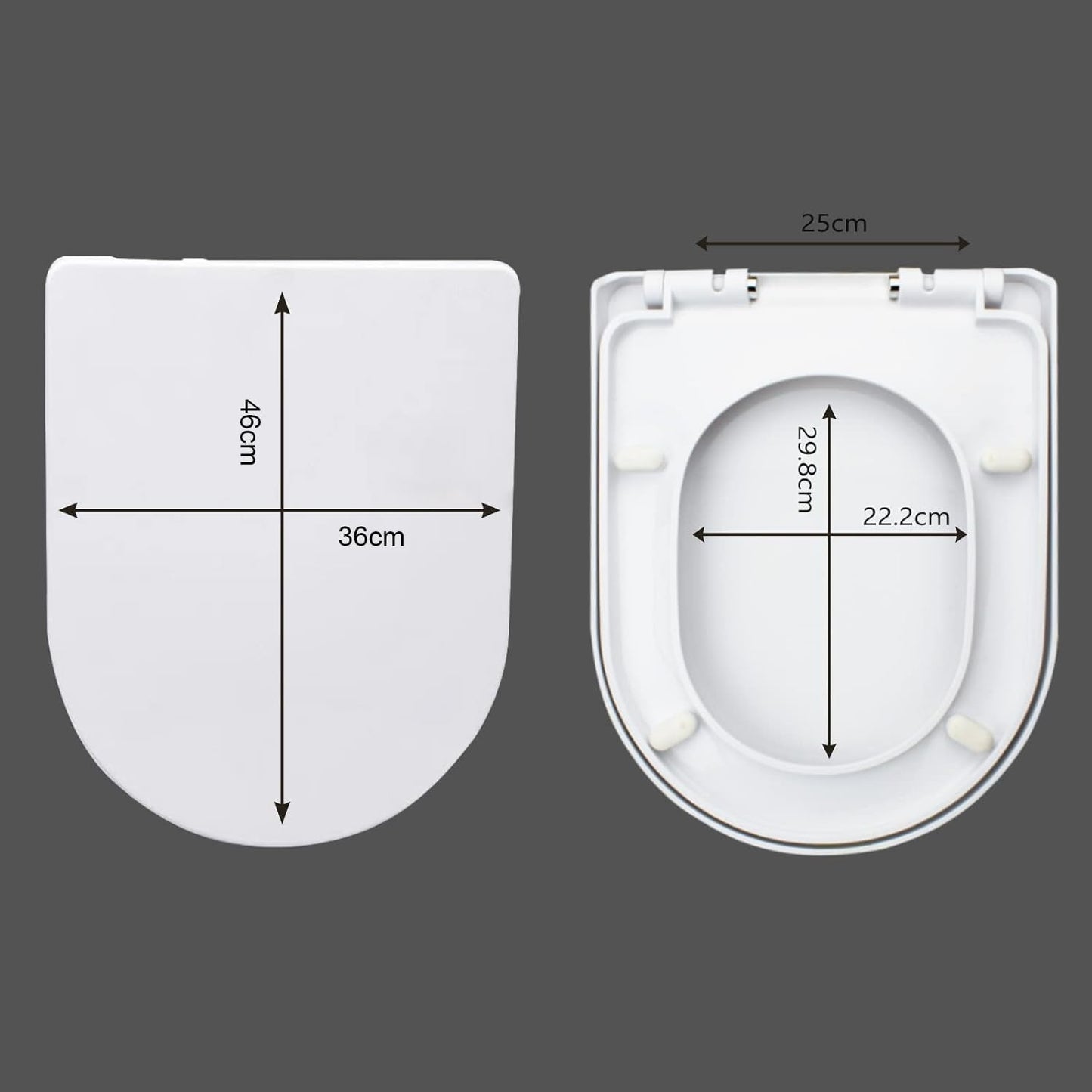 Fanmitrk Elongated Soft Close Toilet Seat Heavy Duty Adjustable White NEW