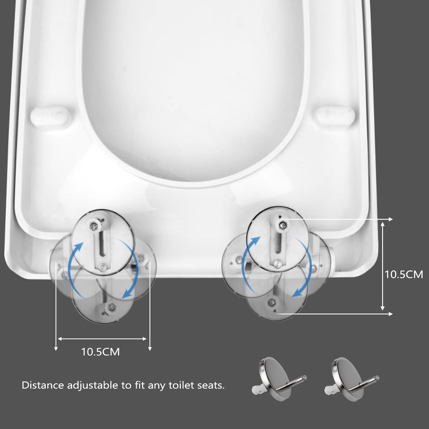 Fanmitrk Elongated Soft Close Toilet Seat Heavy Duty Adjustable White NEW