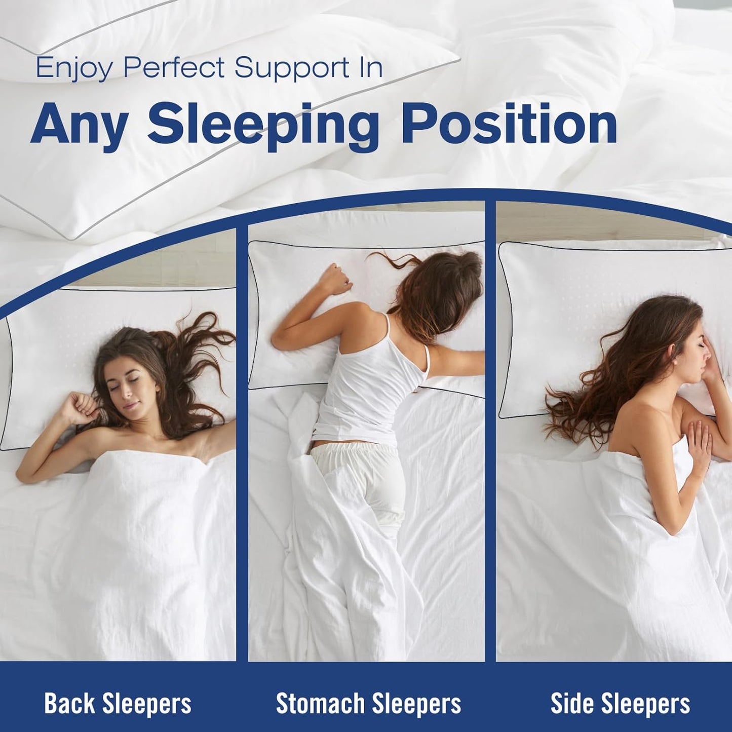 Higoom Standard Bed Pillows 2 Pack, Luxury Hotel Comfort White Pillows, NEW