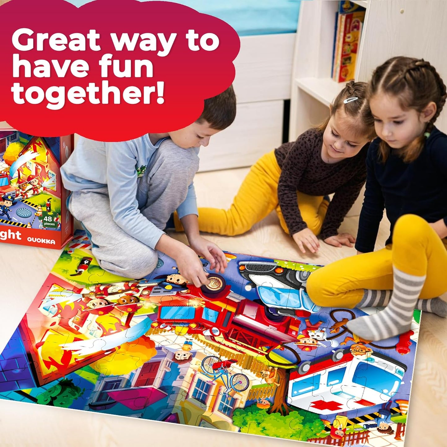 QUOKKA Giant Floor Jigsaw Puzzle for Kids Ages 4-6 Extra-Thick 48 Pieces NEW
